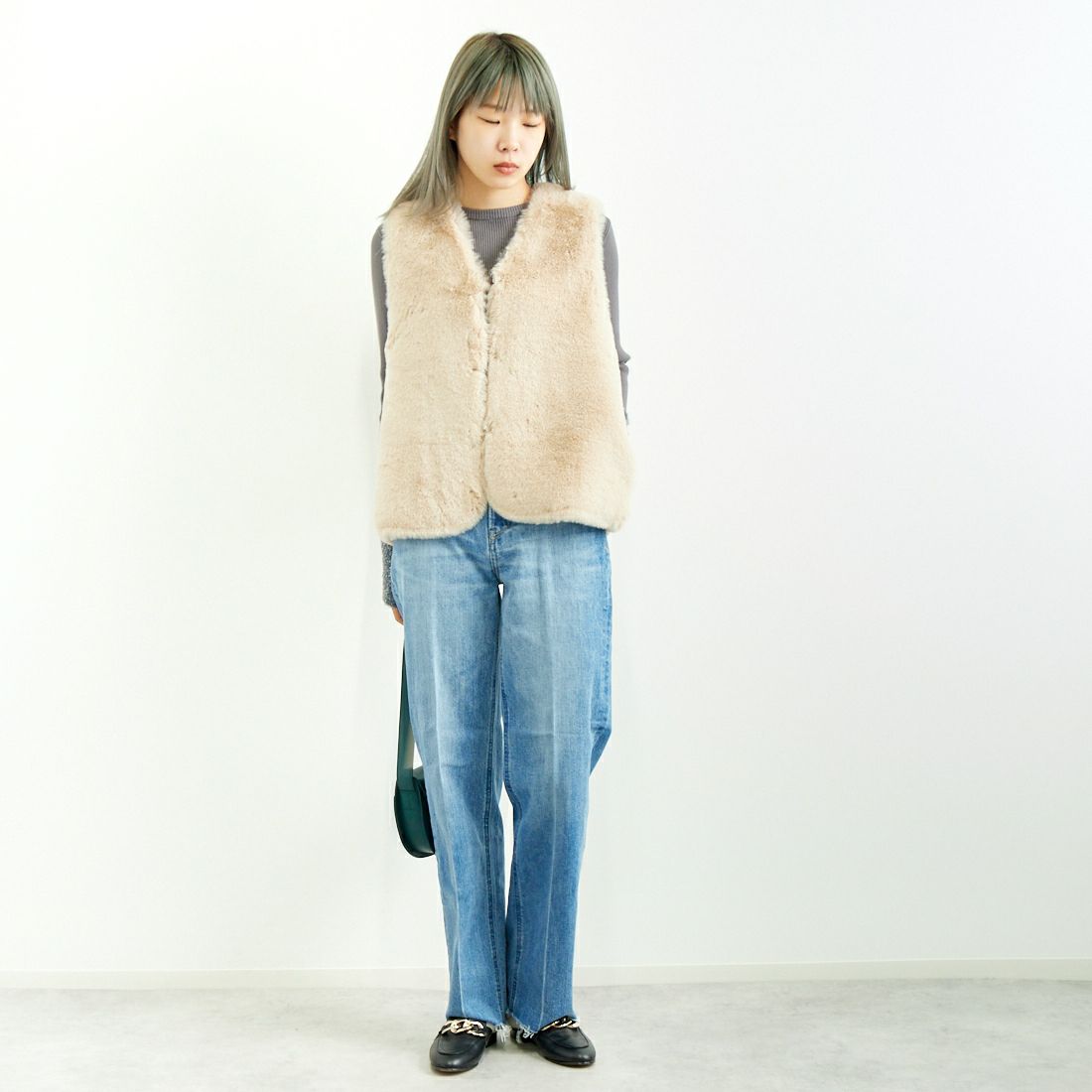 YANUK [ヤヌーク] ボーイズストレート LEA/レア [57143231] CPS &&モデル身長：167cm 着用サイズ：24&&