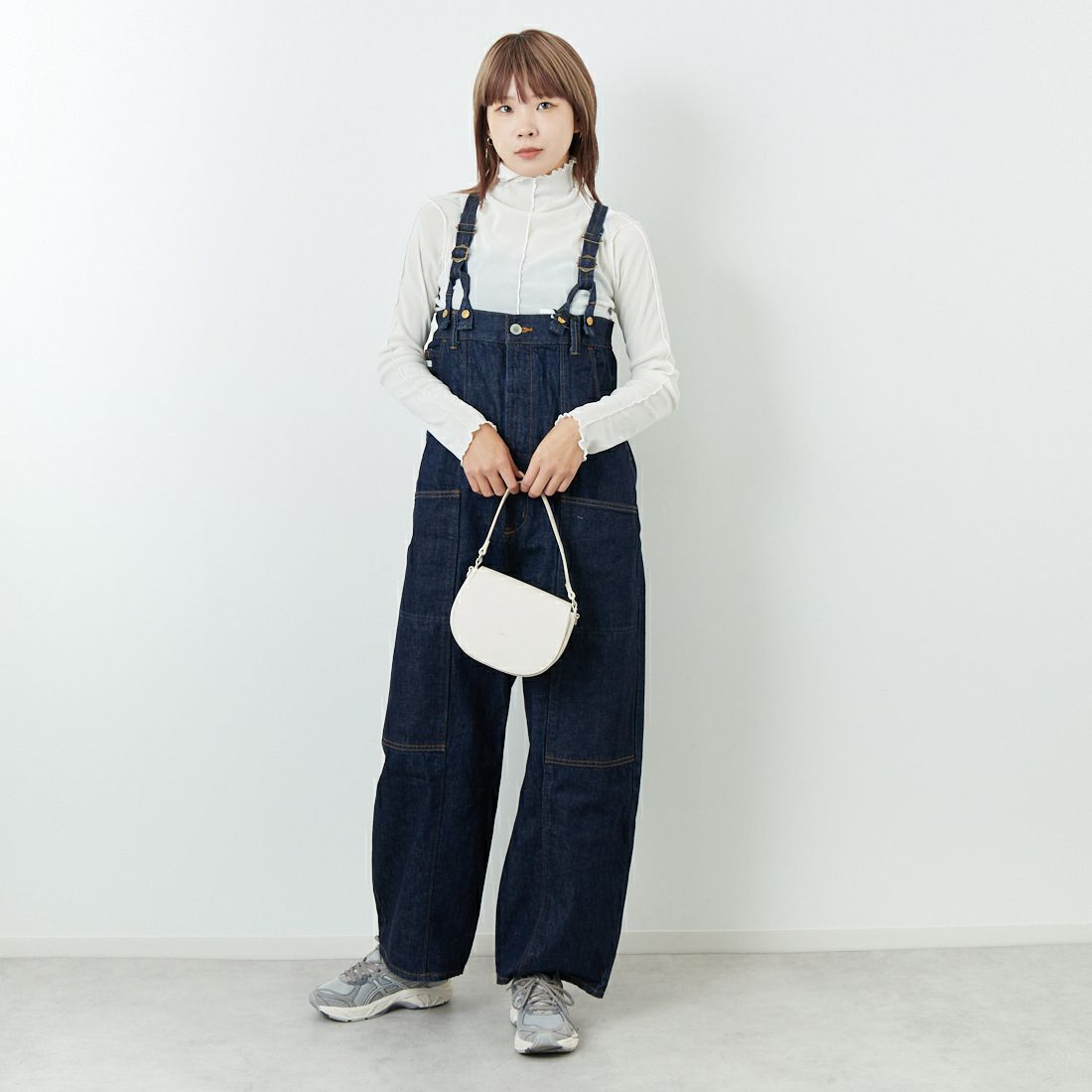 SOMETHING [サムシング] ダブルニーサロペット [SA1901] 00 O.W &&モデル身長：167cm 着用サイズ：F&&