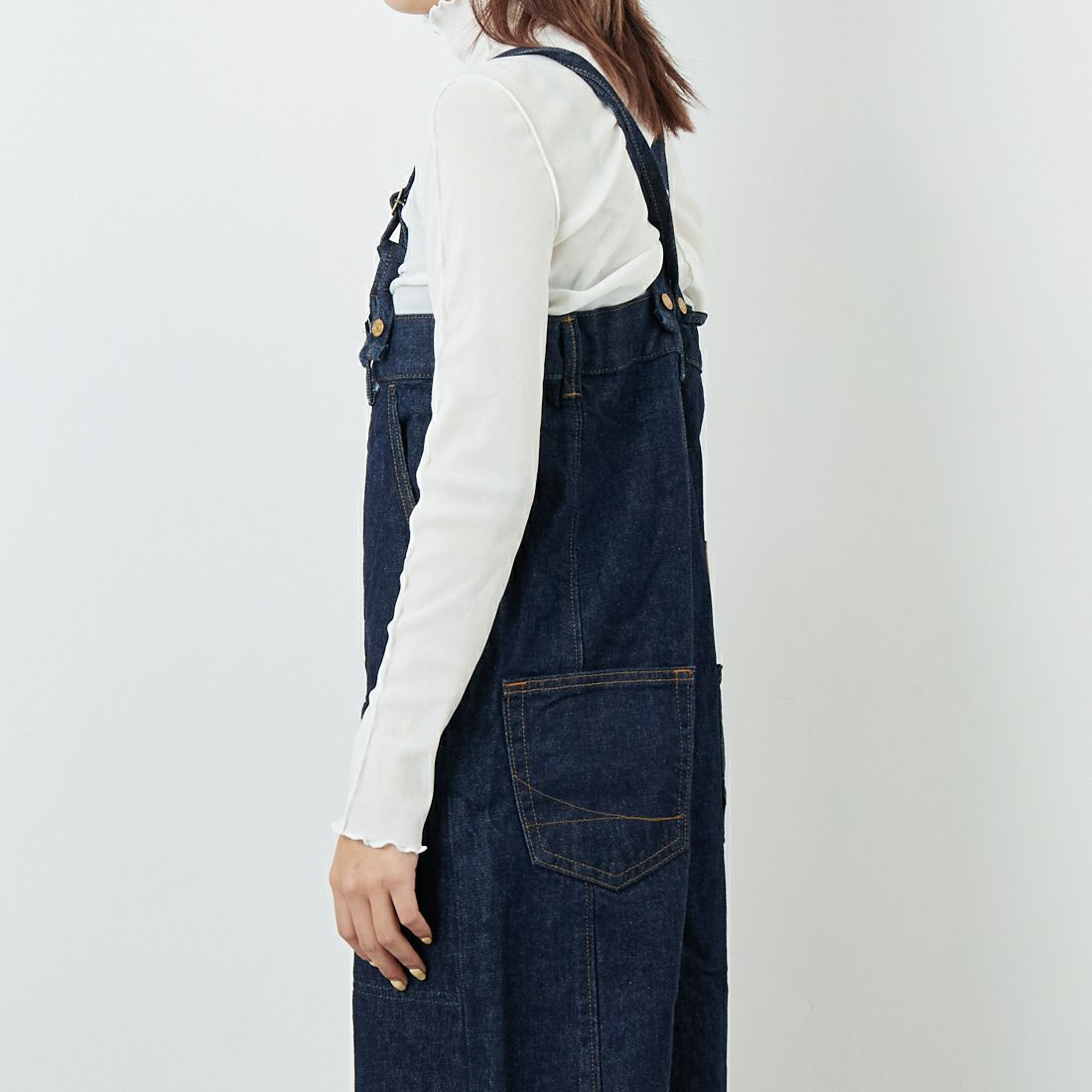 SOMETHING [サムシング] ダブルニーサロペット [SA1901] 00 O.W &&モデル身長：167cm 着用サイズ：F&&