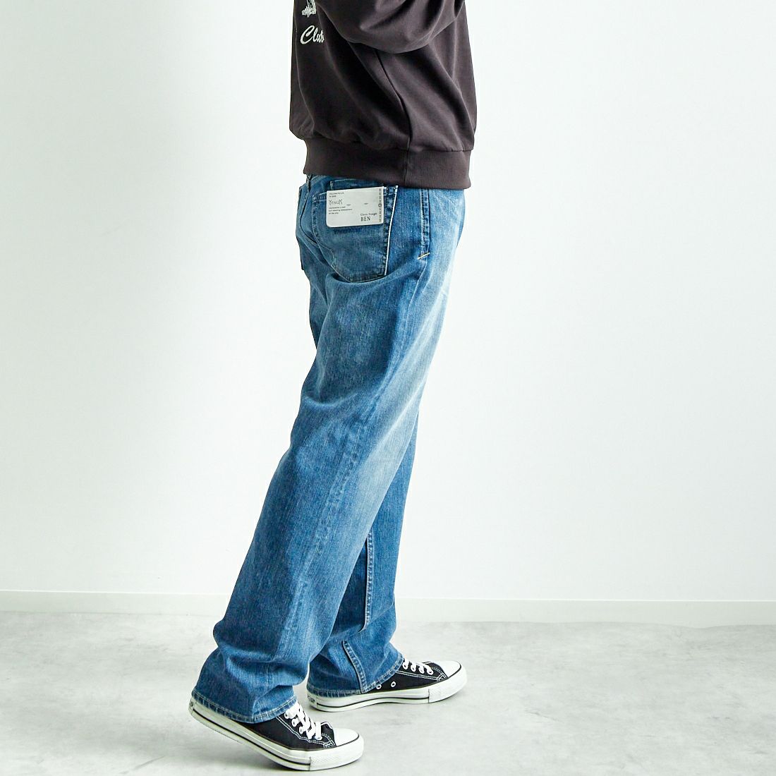 YANUK [ヤヌーク] クラシックストレート BEN/ベン [57243004] PLB &&モデル身長：179cm 着用サイズ：32&&