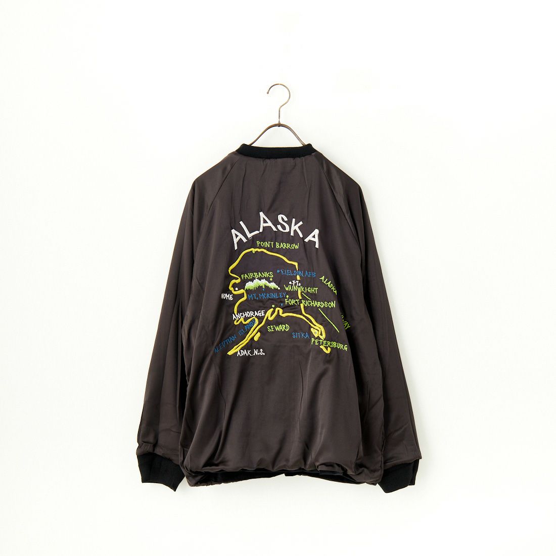 AFB デニムスタジャン(スカジャンの刺繍デザインを発泡プリント AFB デニムスタジャン(スカジャンの刺繍デザインを発泡プリント