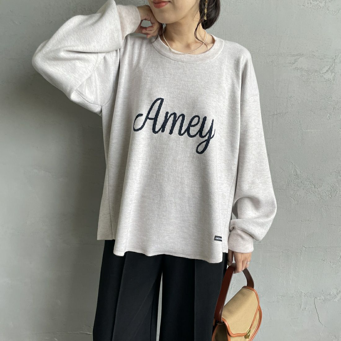 【予約商品】Americana × JEANS FACTORY [アメリカーナ × ジーンズファクトリー] 別注 AMEY ロゴデザインジャガードニット [ASO-C-002-1-JF]