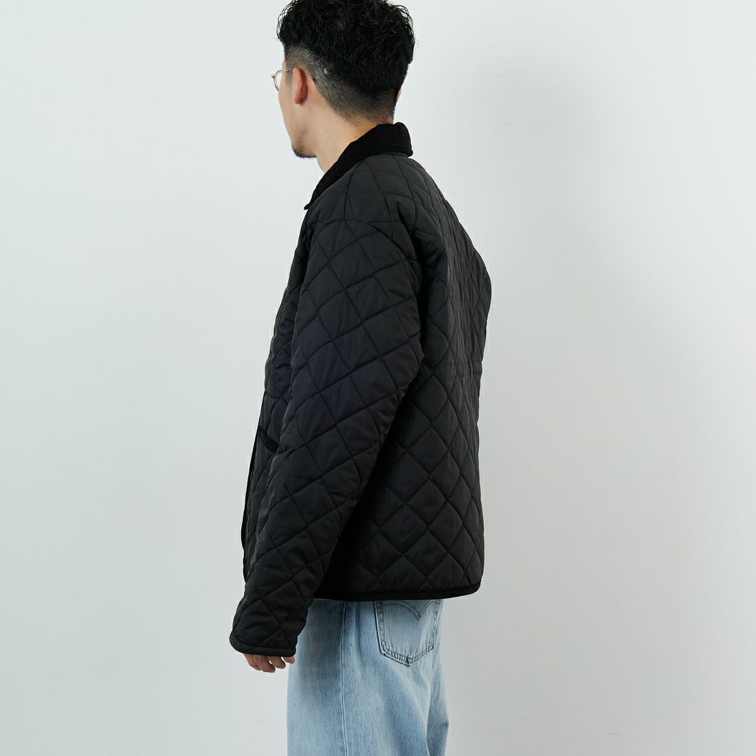 LAVENHAM [ラベンハム] TEYNHAM レギュラーカラーキルティングジャケット [LV10000] F44 SABLE &&モデル身長：168cm 着用サイズ：L&&