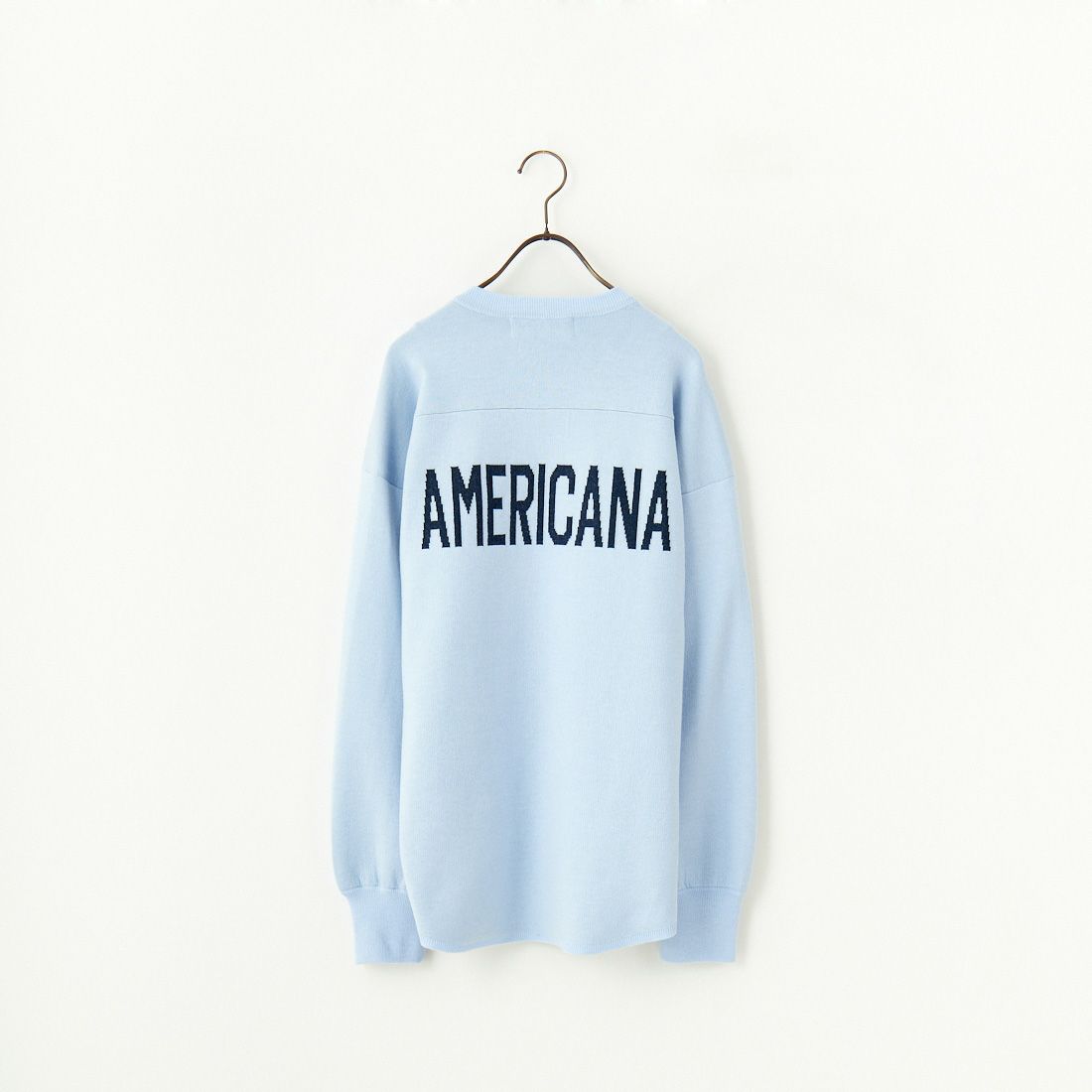 【予約商品】Americana × JEANS FACTORY [アメリカーナ × ジーンズファクトリー] 別注 バックロゴデザインジャガードニット [ASO-C-002-2-JF]