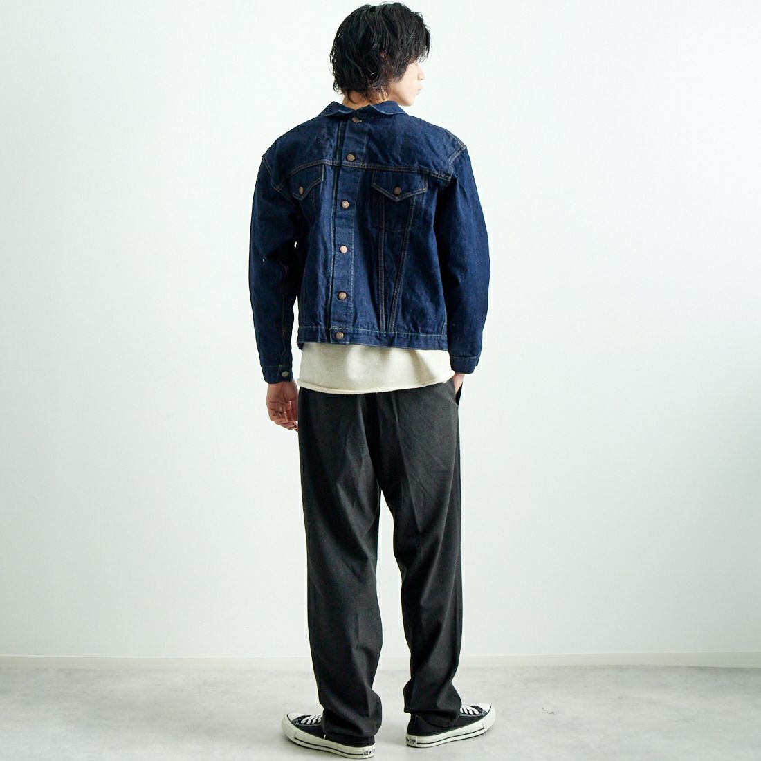orSlow [オアスロウ] BOTH サイドデニムジャケット [01-6115] 81 ONE WAS &&モデル身長：182cm 着用サイズ：3&&