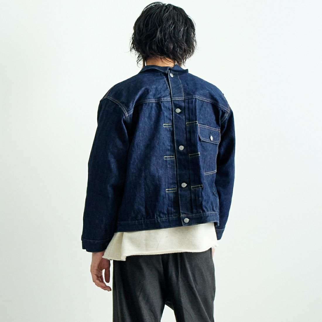 orSlow [オアスロウ] BOTH サイドデニムジャケット [01-6115] 81 ONE WAS &&モデル身長：182cm 着用サイズ：3&&