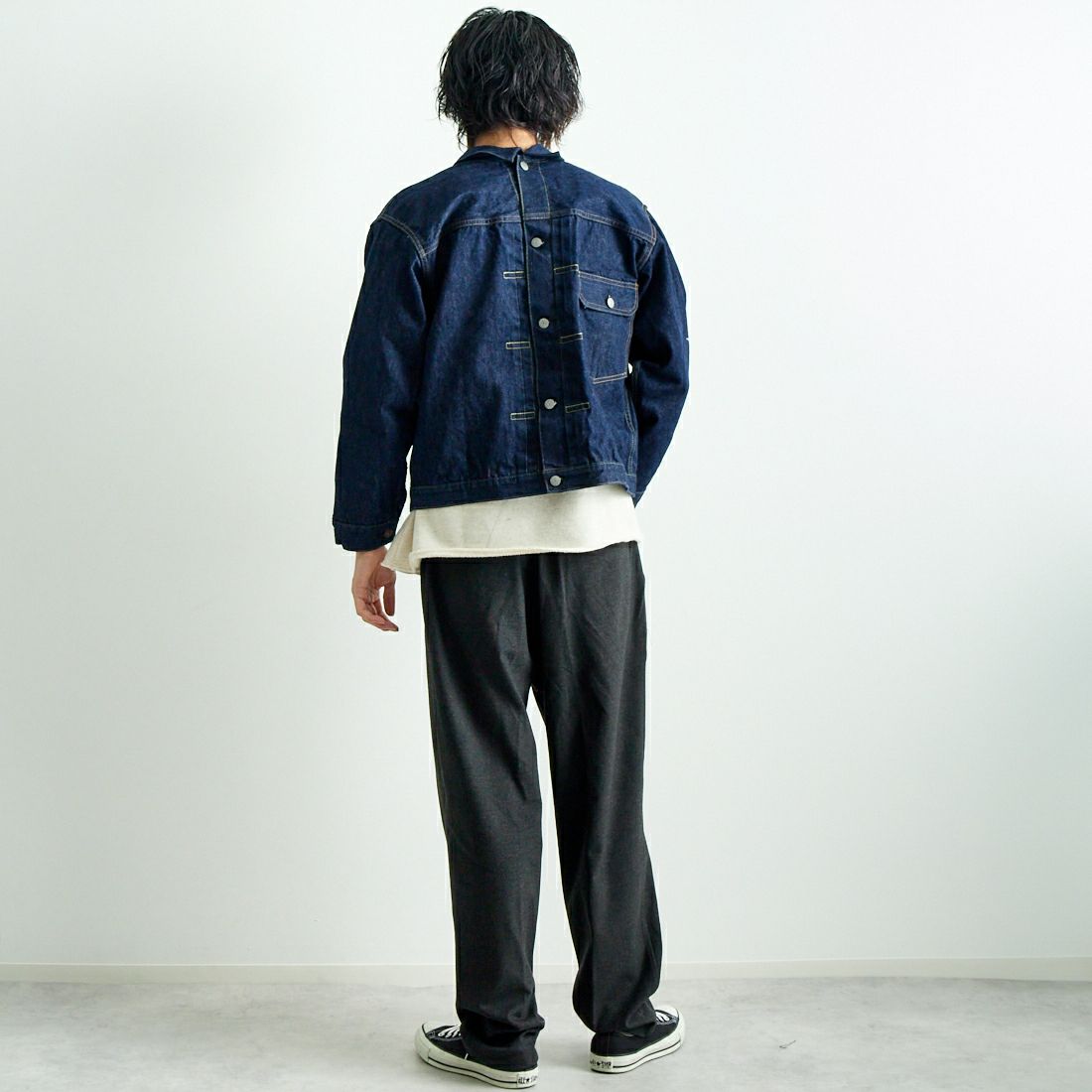 orSlow [オアスロウ] BOTH サイドデニムジャケット [01-6115] 81 ONE WAS &&モデル身長：182cm 着用サイズ：3&&