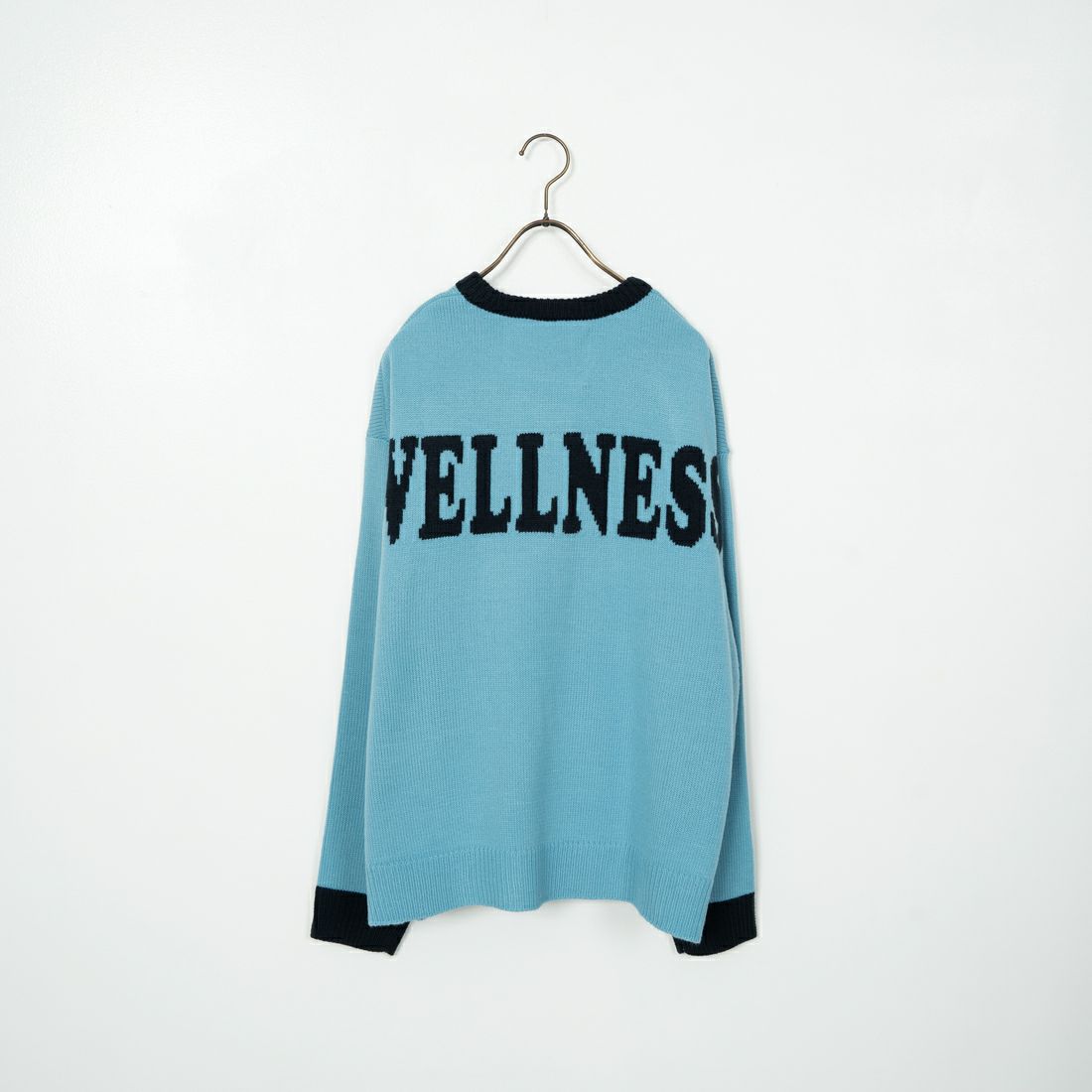 LOGAN Knitting Mills [ローガン ニッティング ミルズ] 別注 クルーネック 配色ジャガードロゴニット [LG-24FW28IN-JF] BLUE