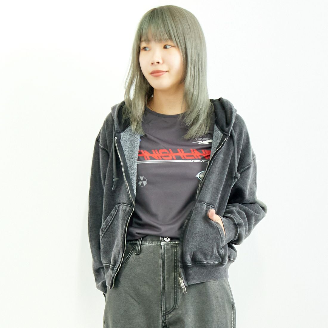 Jeans Factory Clothes [ジーンズファクトリークローズ] T/Cケミカル加工 裏毛ジップパーカー [2423-426IN]