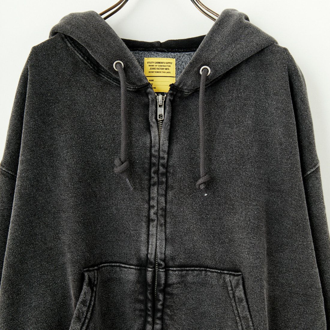Jeans Factory Clothes [ジーンズファクトリークローズ] T/Cケミカル加工 裏毛ジップパーカー [2423-426IN] BLACK