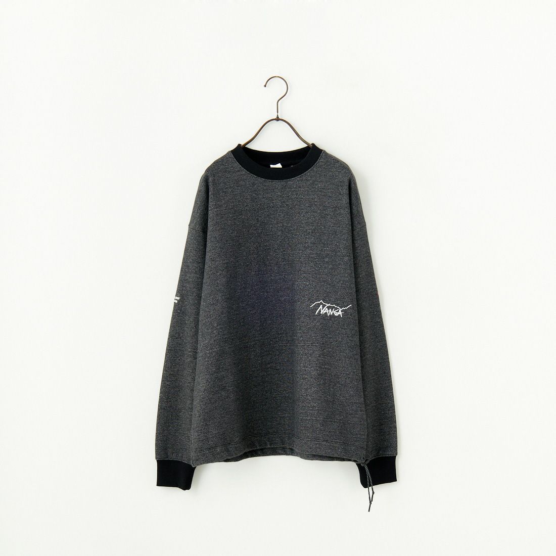 JEANSFACTORY × NANGA [ジーンズファクトリー × ナンガ] 別注 ブランドロゴ刺繍 ドローコードスウェット [NW24AW-JF4] BLACK