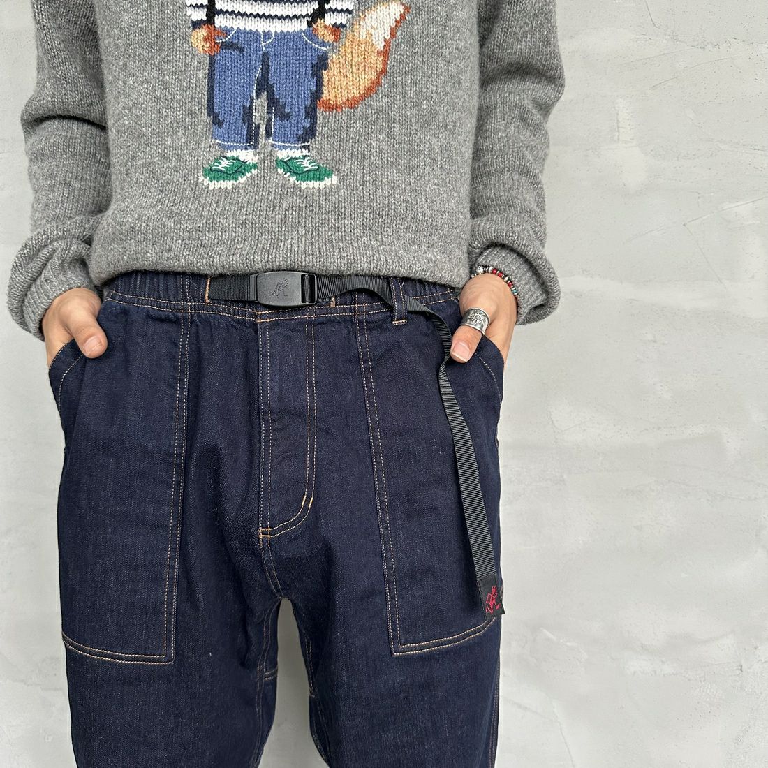 GRAMiCCi [グラミチ] ストレッチデニム ルーズテーパードリッジパンツ [G3FU-P052] ONE WASH