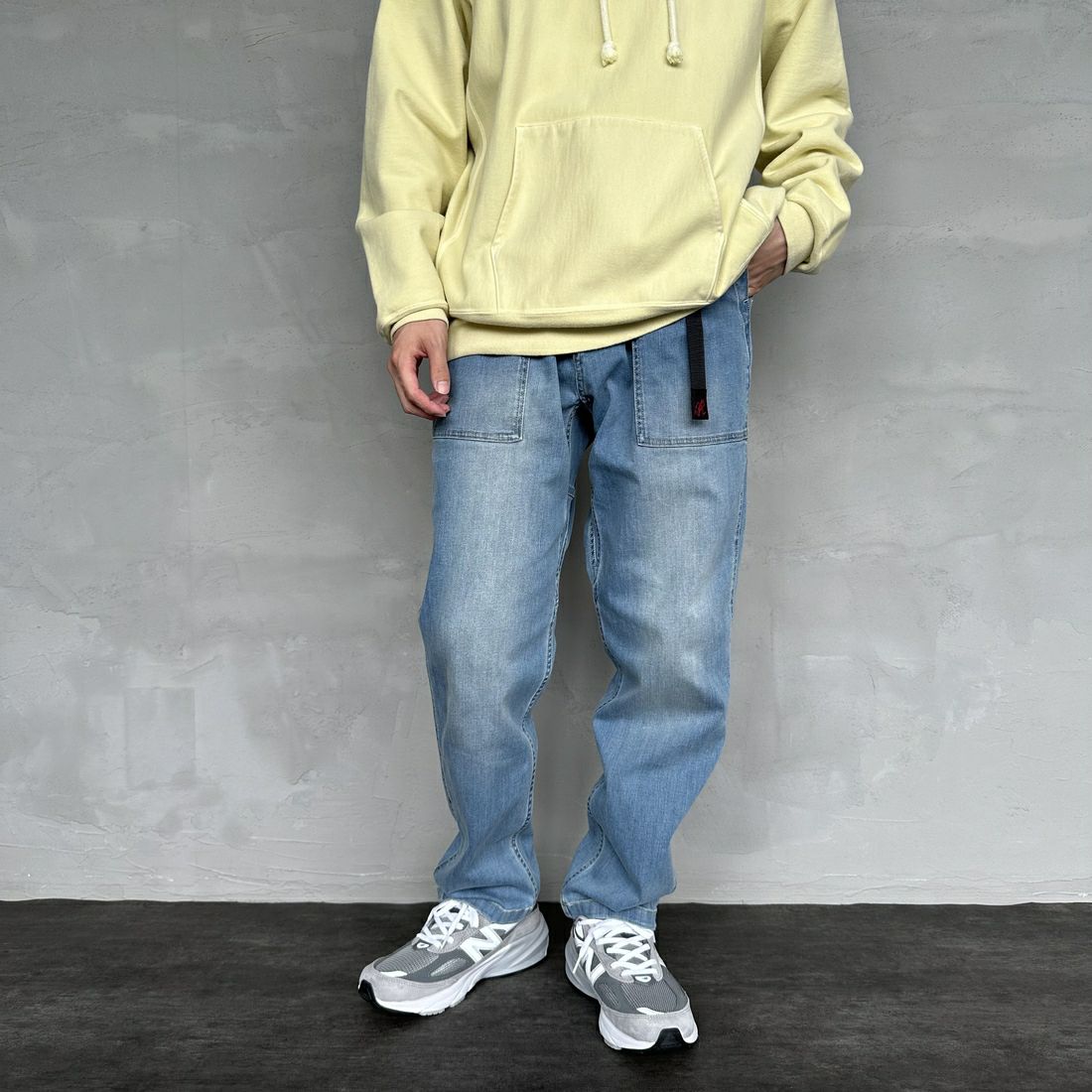 GRAMiCCi [グラミチ] ストレッチデニム ルーズテーパードリッジパンツ [G3FU-P052] MEDIUM USE &&モデル身長：168cm 着用サイズ：M&&