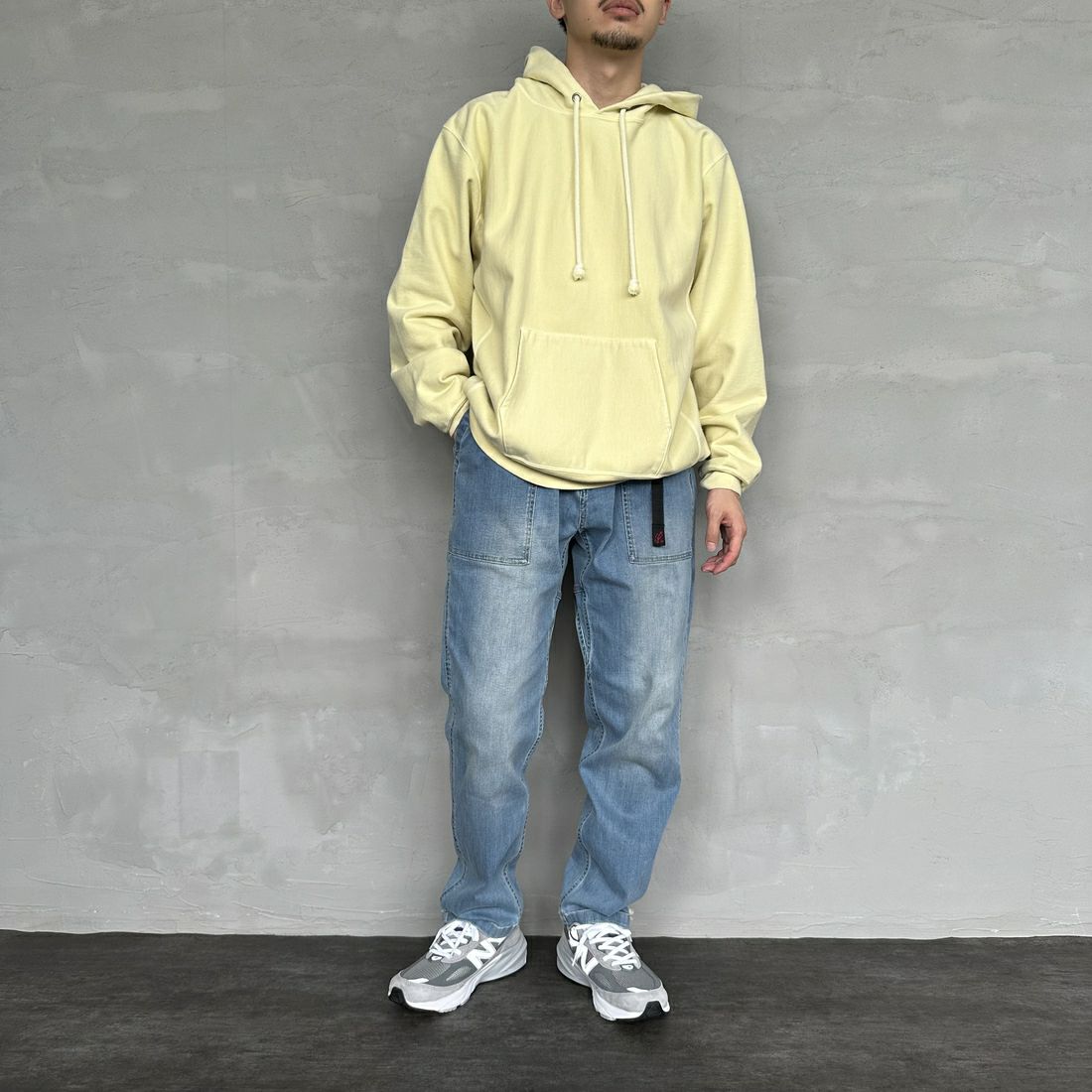 GRAMiCCi [グラミチ] ストレッチデニム ルーズテーパードリッジパンツ [G3FU-P052] MEDIUM USE &&モデル身長：168cm 着用サイズ：M&&