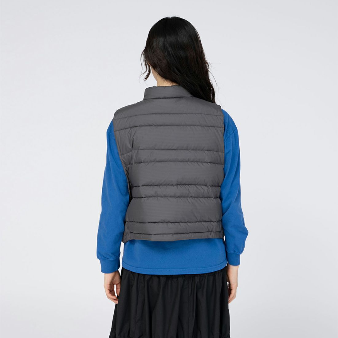 THE NORTH FACE PURPLE LABEL [ザ ノースフェイス パープルレーベル] リップストップ ショートシエラベスト [N24FN022] AH AHGRAY &&モデル身長：162cm 着用サイズ：WS&&