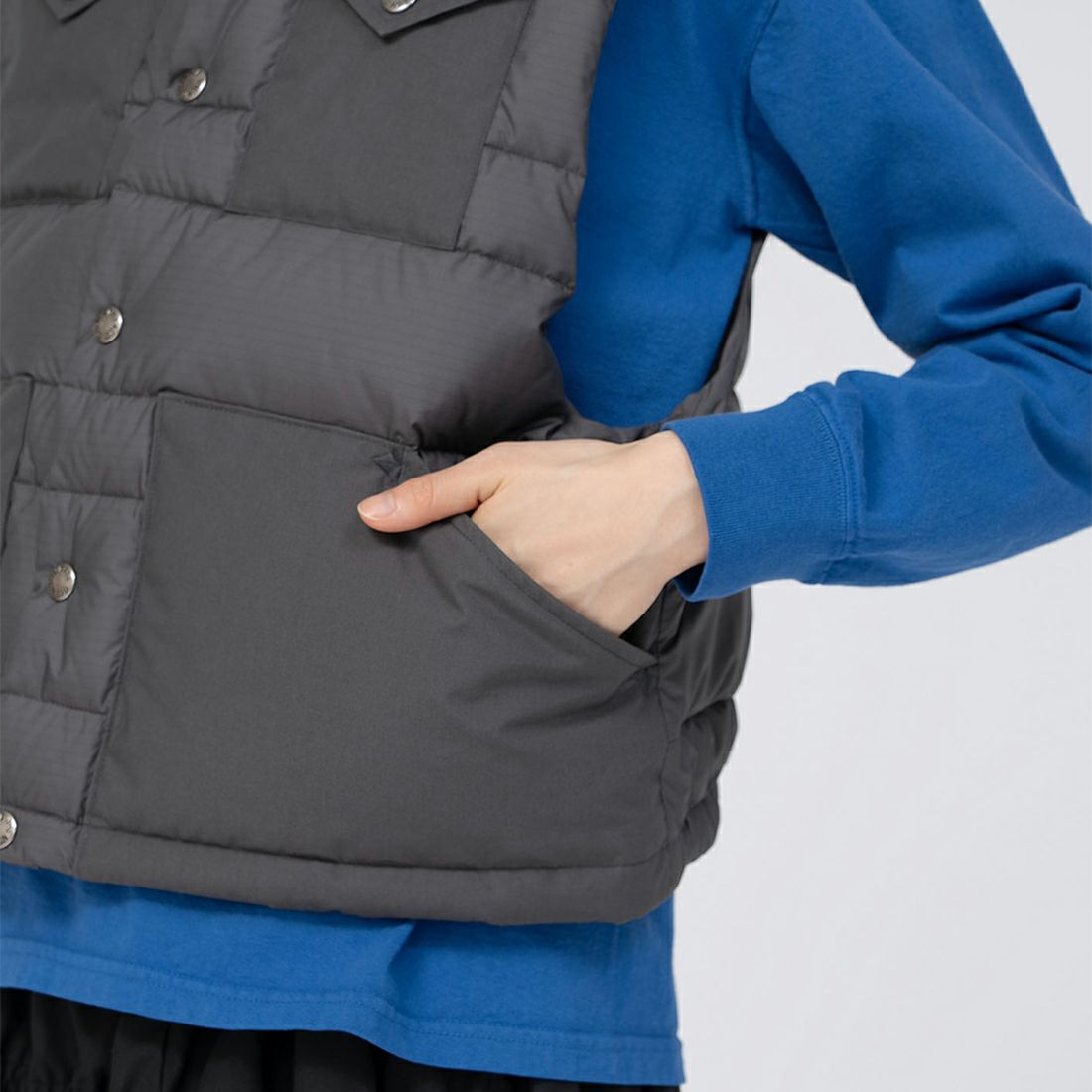 THE NORTH FACE PURPLE LABEL [ザ ノースフェイス パープルレーベル] リップストップ ショートシエラベスト [N24FN022] AH AHGRAY