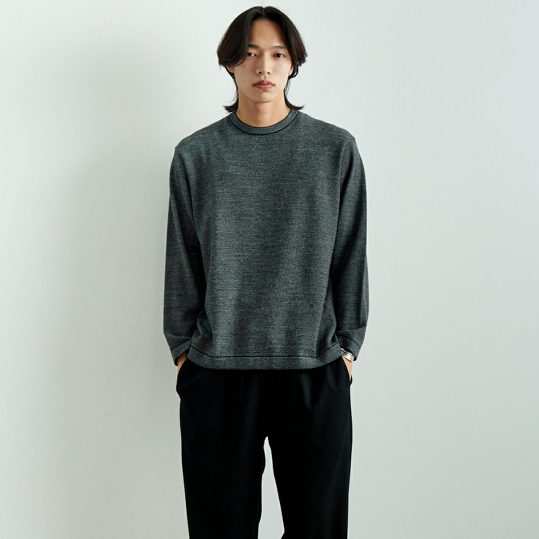 BLK/WHT&&モデル身長：179cm 着用サイズ：46&&