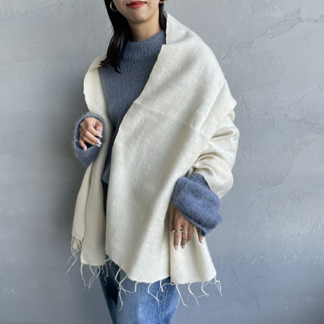 hint hint [ヒントヒント] 大判ストール [STOLE-02-W] IVORY/IVOR