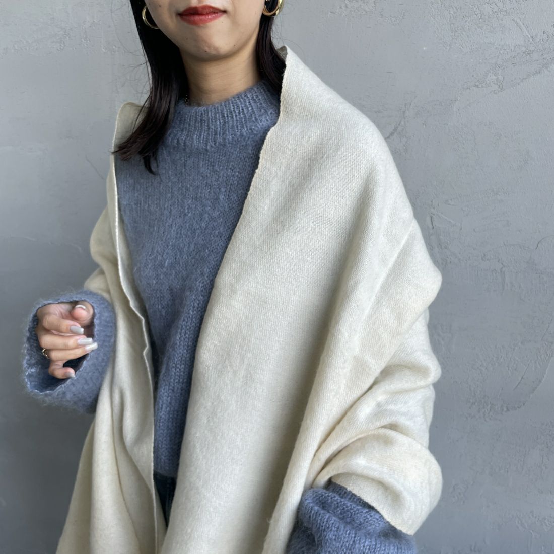 hint hint [ヒントヒント] 大判ストール [STOLE-02-W] IVORY/IVOR