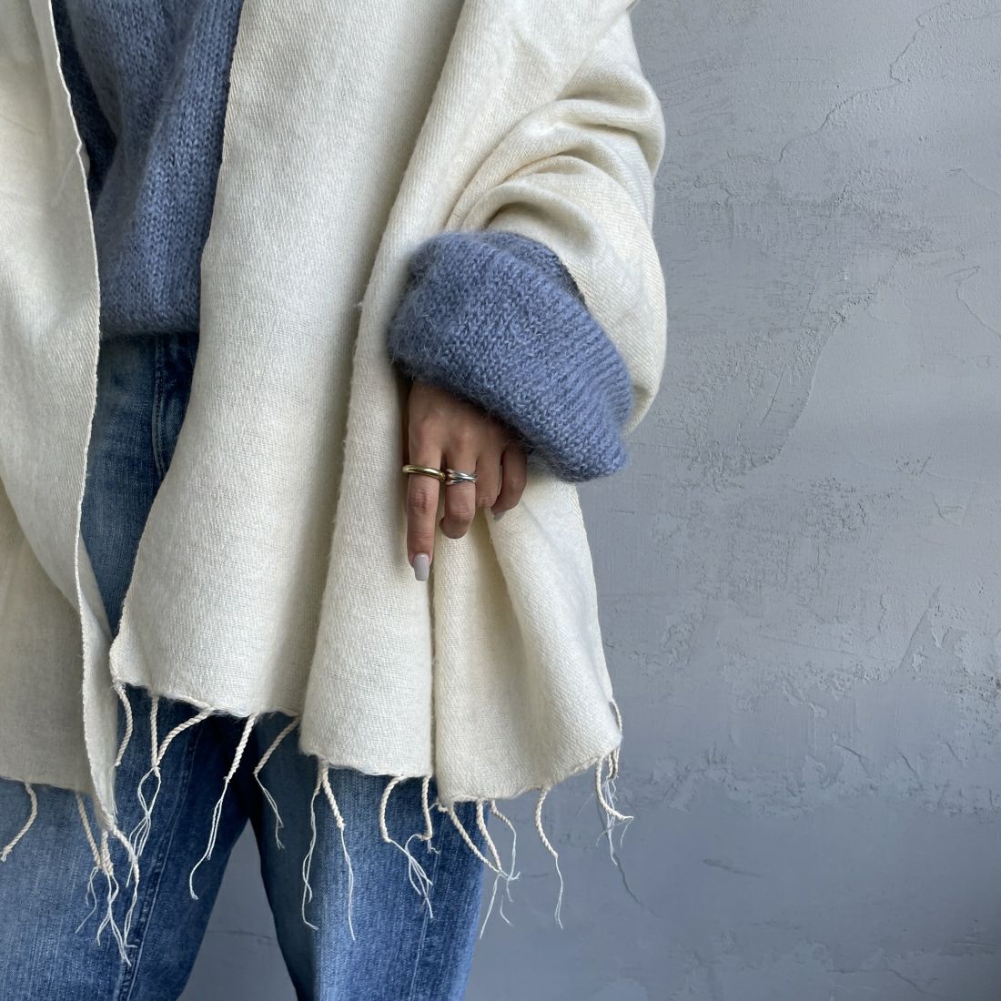 hint hint [ヒントヒント] 大判ストール [STOLE-02-W] IVORY/IVOR