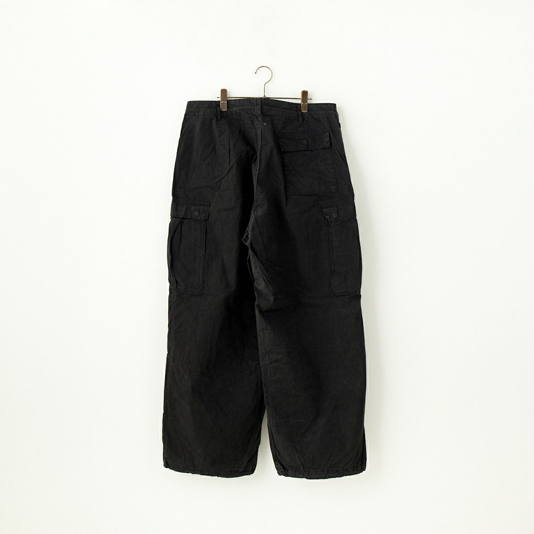 REMI RELIEF [レミレリーフ] コーティングキャンバス ワイドカーゴパンツ [RN27353024] BLACK