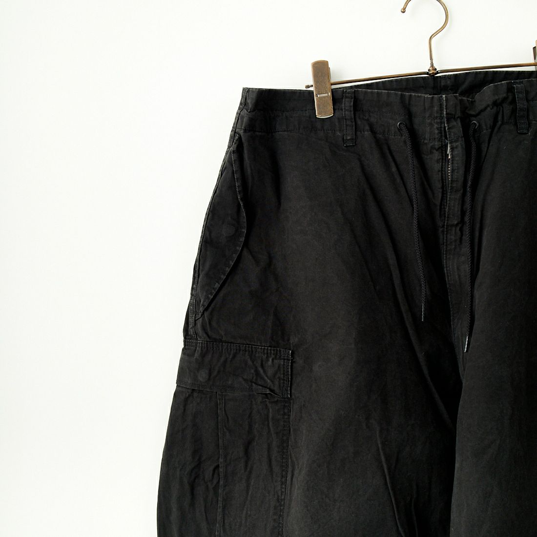 REMI RELIEF [レミレリーフ] コーティングキャンバス ワイドカーゴパンツ [RN27353024] BLACK