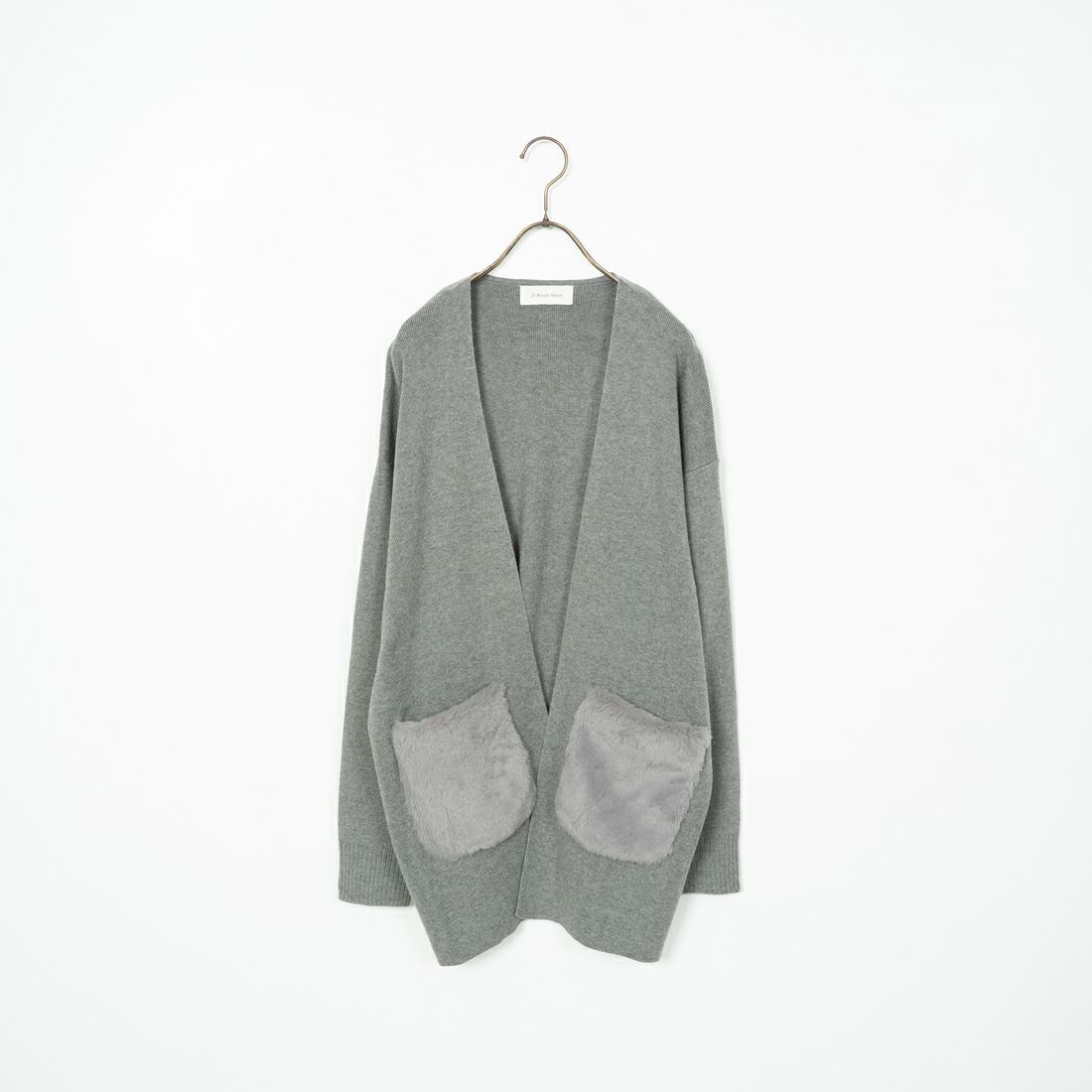 Jf Ready Made [ジェイエフレディメイド] ファーポケット総針カーディガン [3006204] 821 ﾓｸｸﾞﾚｰ