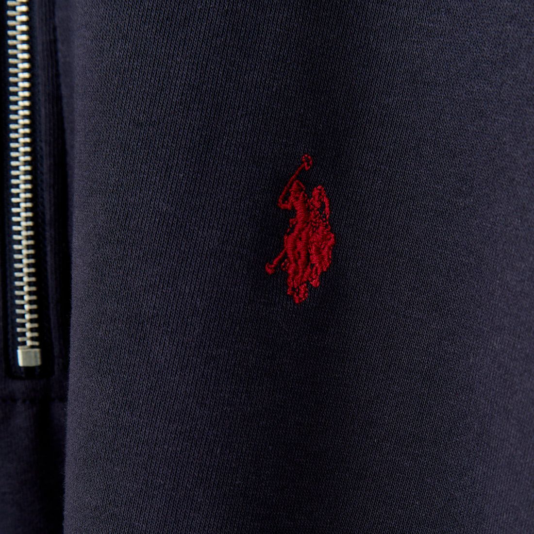 U.S.POLO ASSN. [ユーエスポロアッスン] 別注 ワンポイントロゴ刺繍 ハーフジップポロスウェット [PLM43103IN-JF] ﾈｲﾋﾞｰ