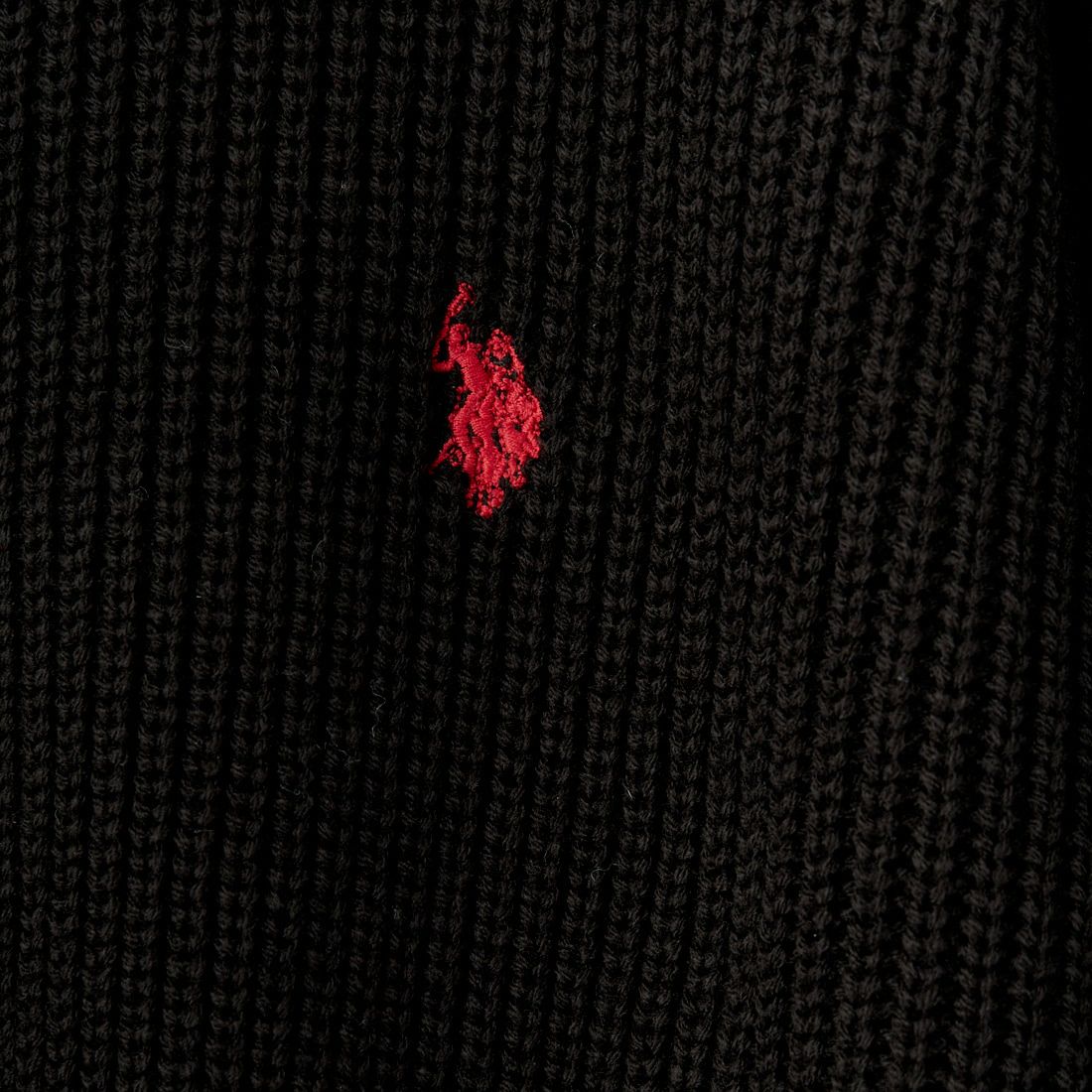 U.S.POLO ASSN. [ユーエスポロアッスン] 別注 ワンポイントロゴ刺繍 ドライバーズニットカーディガン [PLM43409IN-JF] ﾌﾞﾗｯｸ