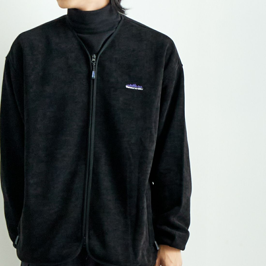THOUSAND MILE [サウザンド マイル] ニットフリース ジップカーディガン [TM242KF00101] 09 BLACK