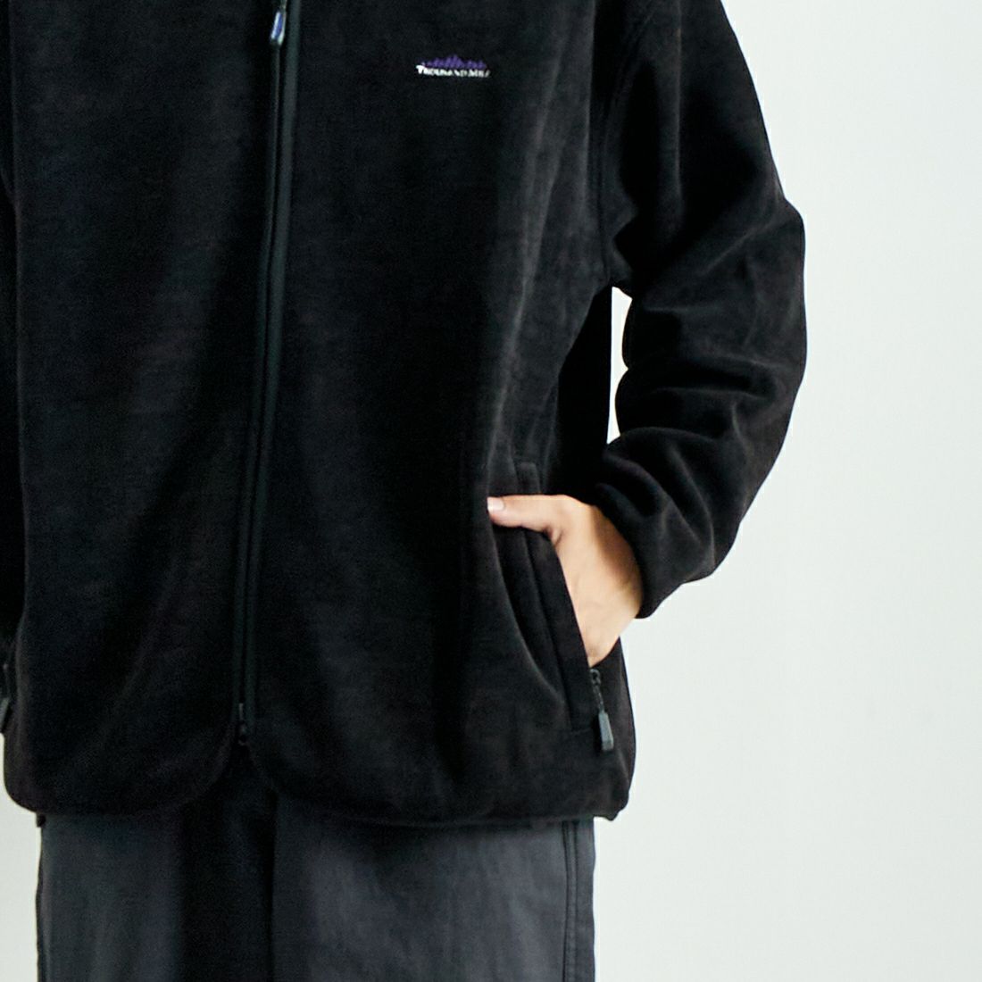 THOUSAND MILE [サウザンド マイル] ニットフリース ジップカーディガン [TM242KF00101] 09 BLACK