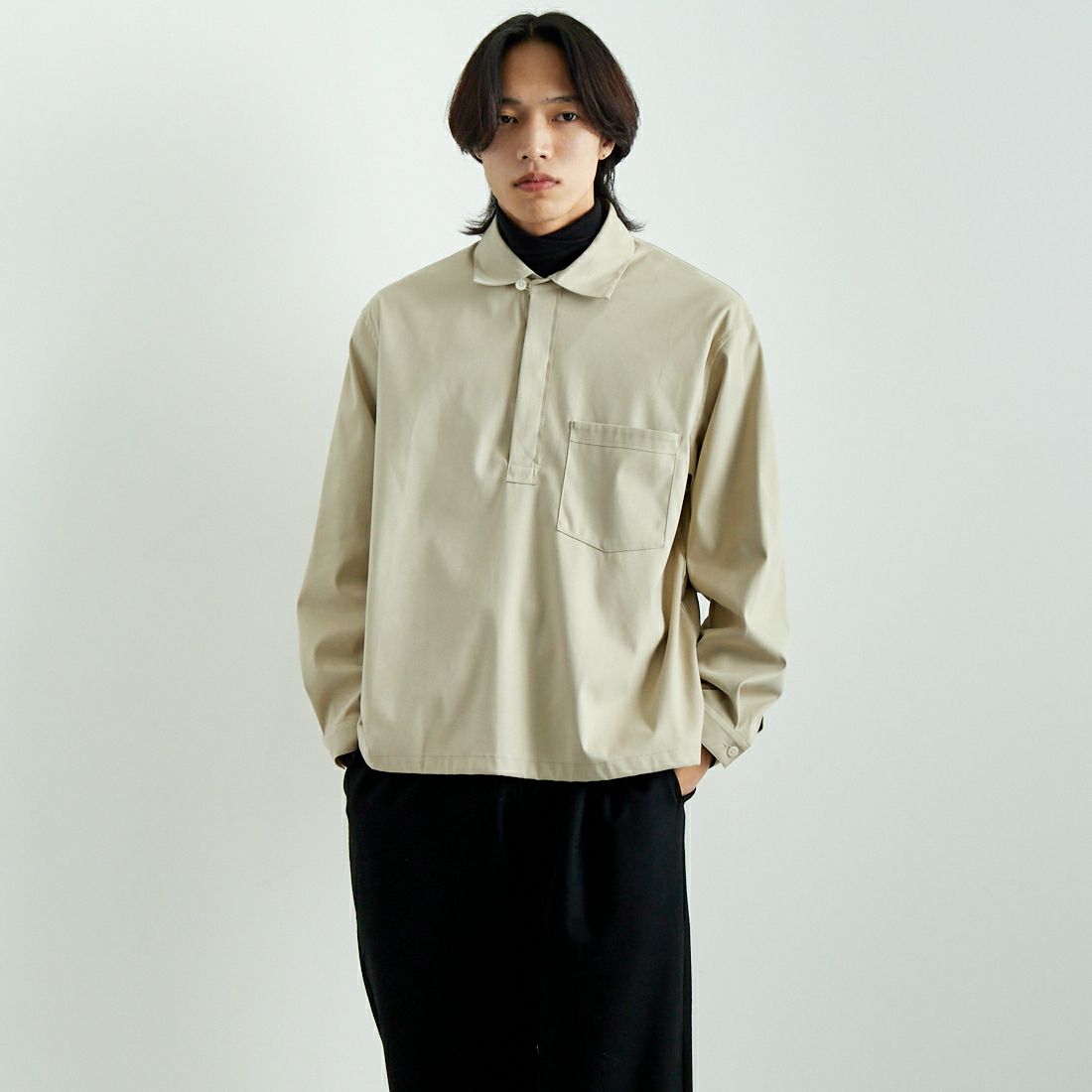 STILL BY HAND [スティルバイハンド] フェイクレザースキッパーシャツ [BL06243]