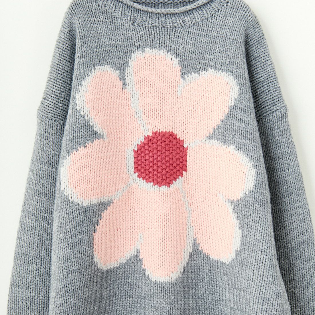 ChahChah [チャーチャー] ハートフラワー刺繍ニット [CC-24FW-KN02] GRAY