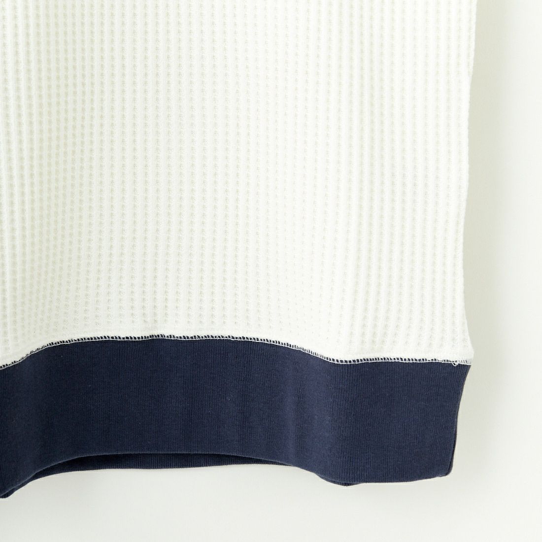 JE MORGAN [ジェイイーモーガン] ビッグワッフルクルーネックシャツ [JB001-52C] 03 O.WH/NV