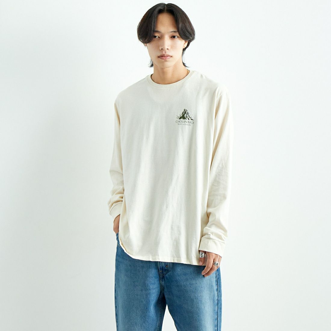 patagonia [パタゴニア] メンズ シュイナードクレスト レスポンシビリティーTシャツ [37779] BCW &&モデル身長：179cm 着用サイズ：L&&