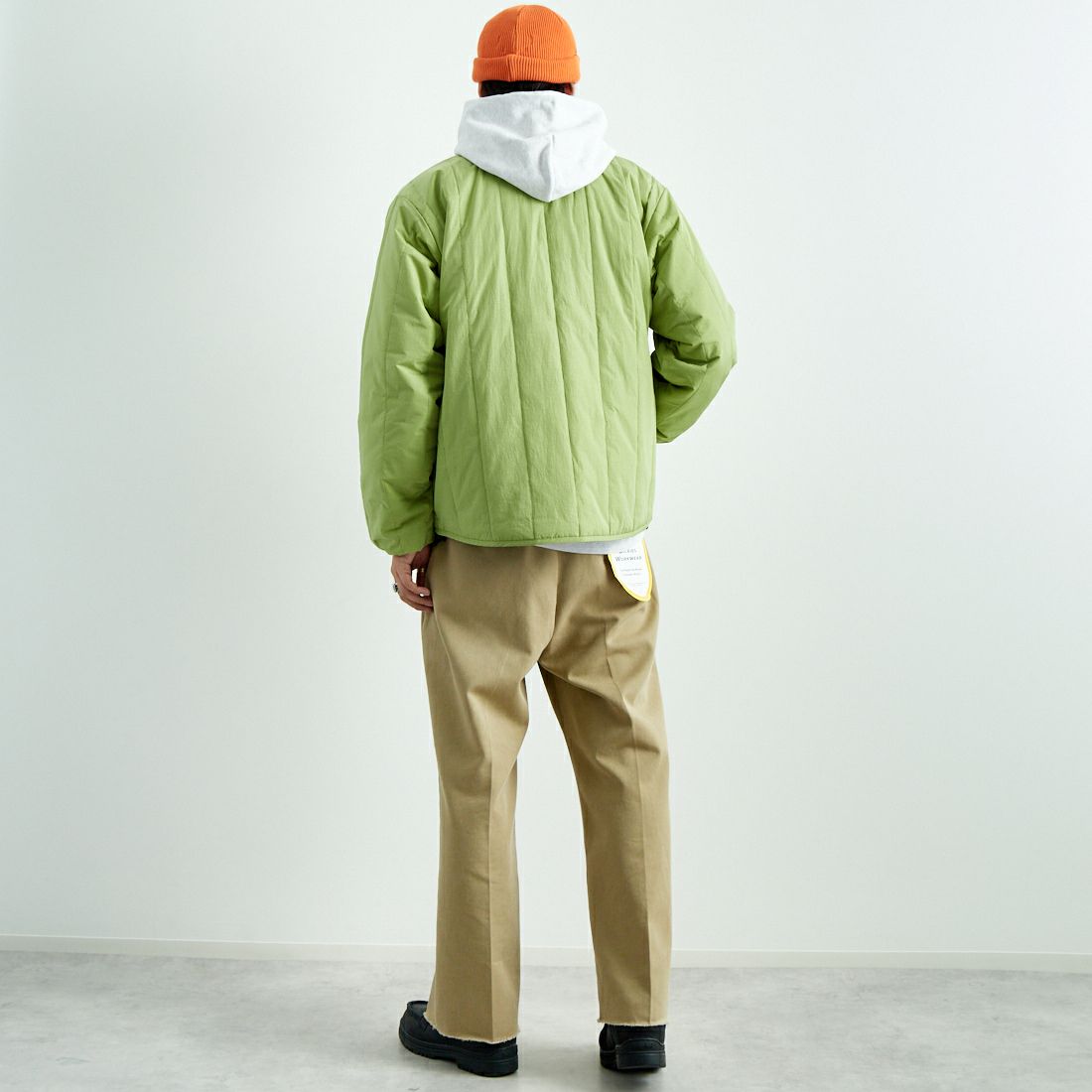 SEDAN ALL-PURPOSE [セダン オールパーパス] Dickies キルティングワークジャケット [SD24F-JK01] FADED LIME &&モデル身長：179cm 着用サイズ：L&&