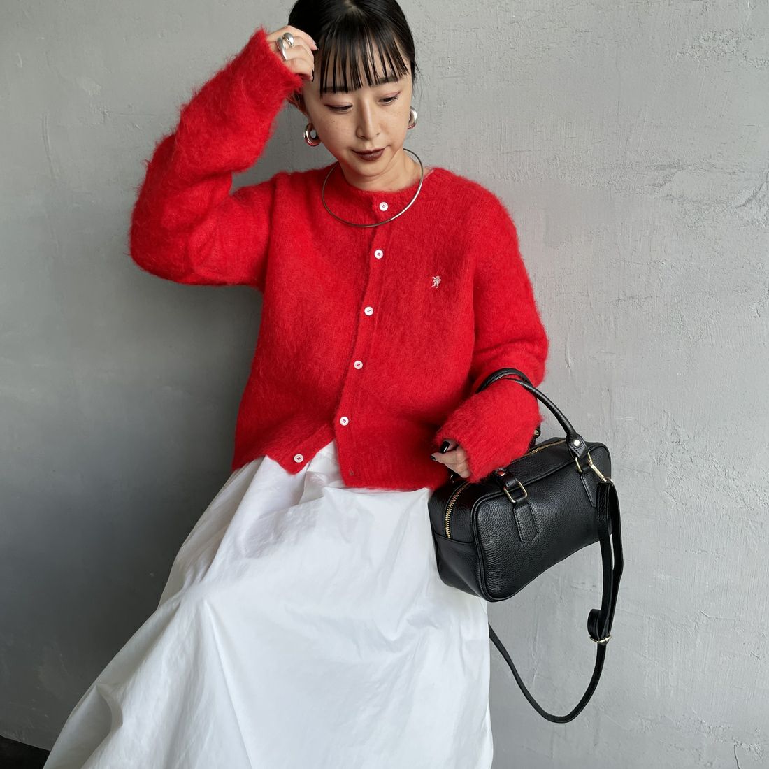 WHYTO. [ホワイト] ミックステープヤーンニットジャケット