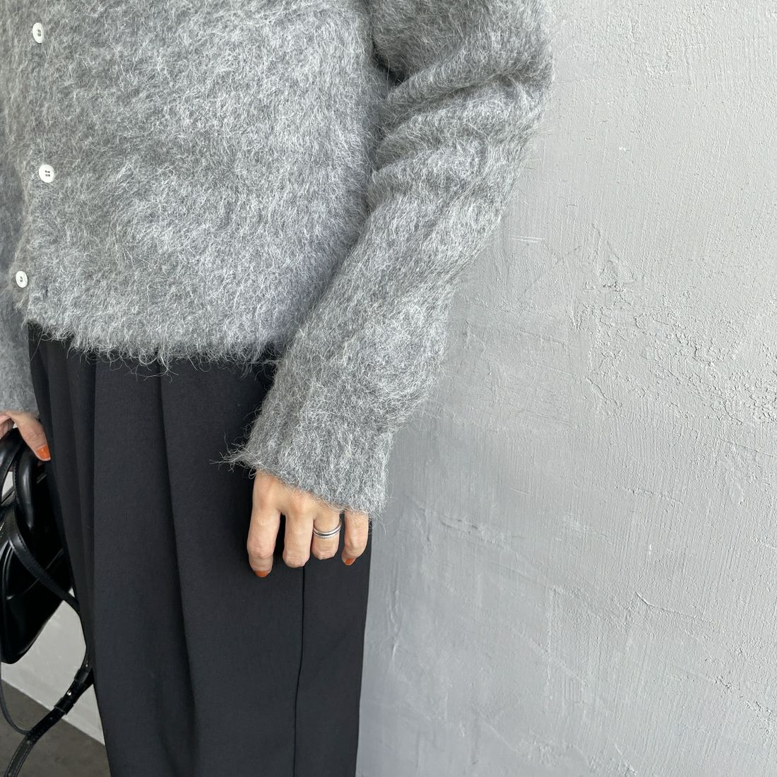 Gymphlex [ジムフレックス] クルーネック ショートカーディガン [GY-D0098SGK] TOP GREY &&モデル身長：160cm 着用サイズ：14&&