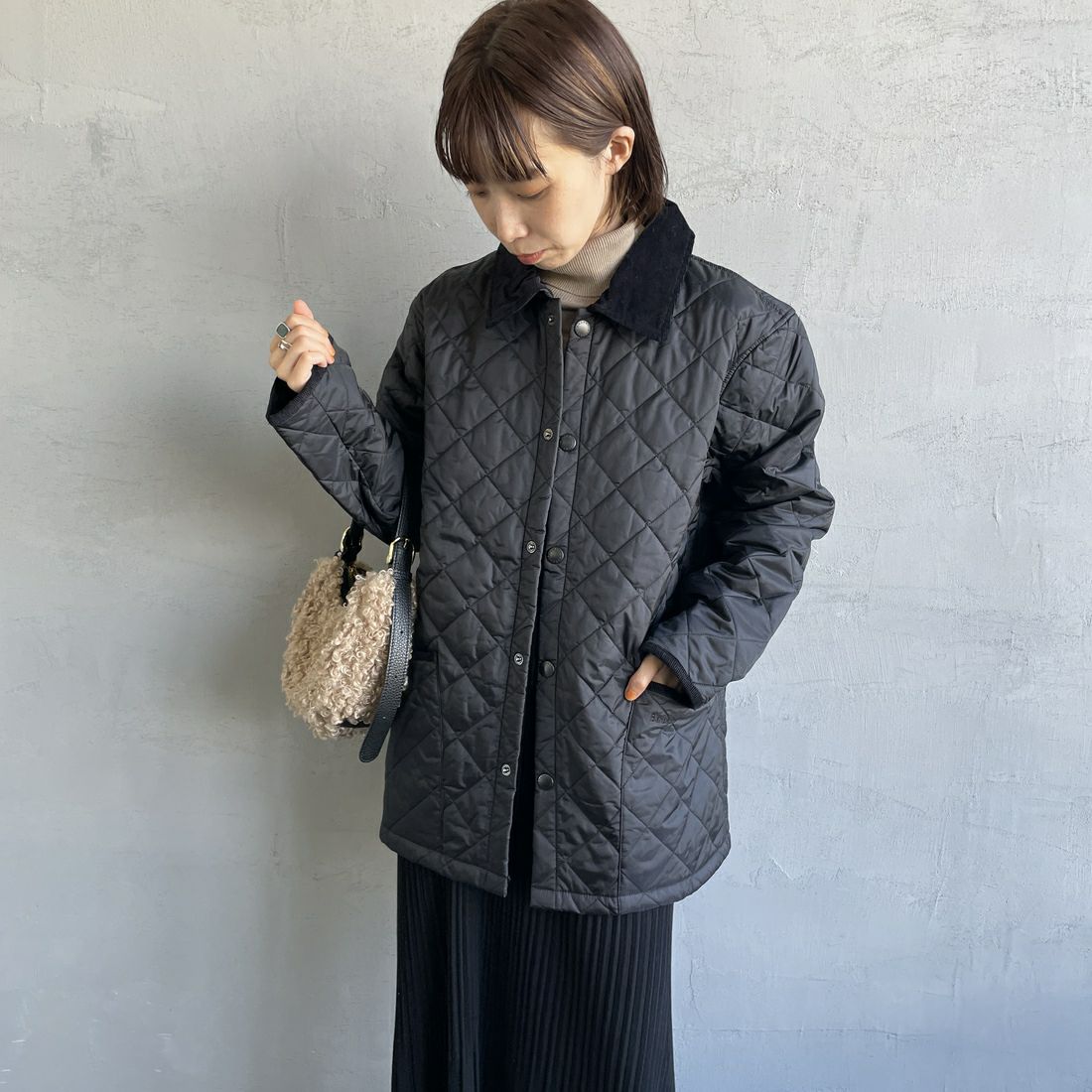 Barbour バブアー 青臭 MQU0088 キルティングジャケット S