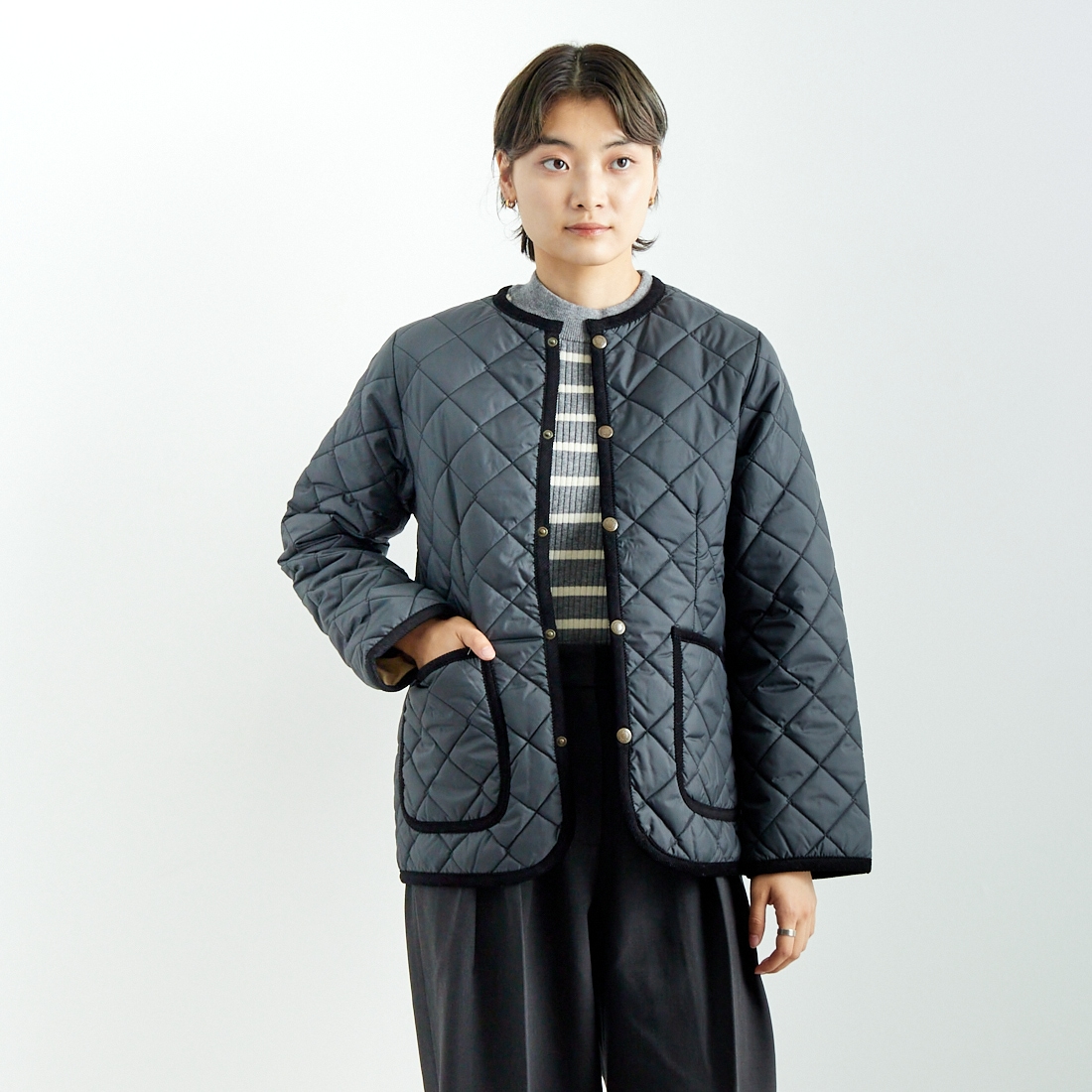 LAVENHAM [ラベンハム] クルーネックキルティングジャケット [LV6186  