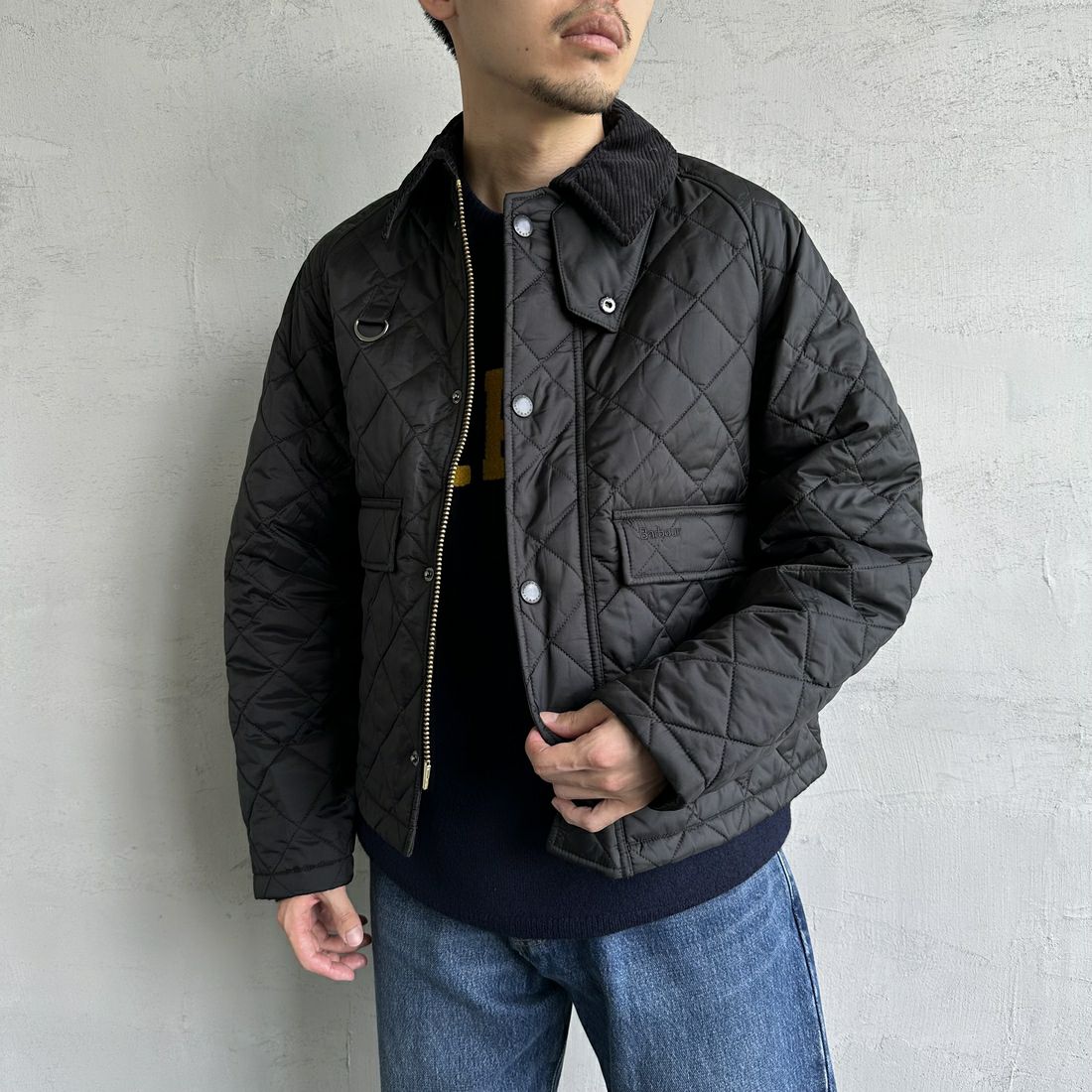 Barbour [バブアー] スペイキルティングジャケット [MQU1802] BK91 &&モデル身長：168cm 着用サイズ：40&