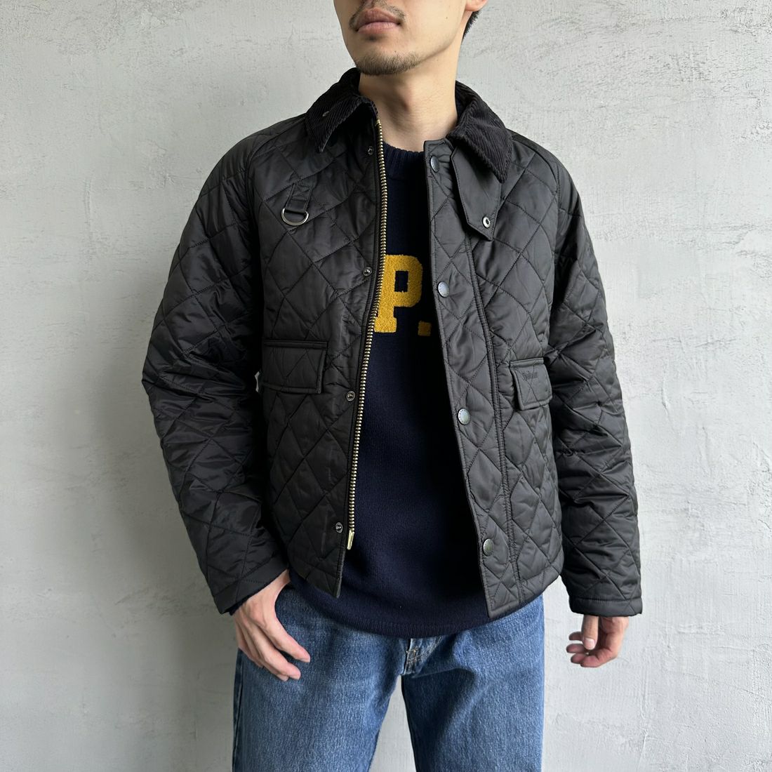 Barbour [バブアー] スペイキルティングジャケット [MQU1802] BK91 &&モデル身長：168cm 着用サイズ：40&