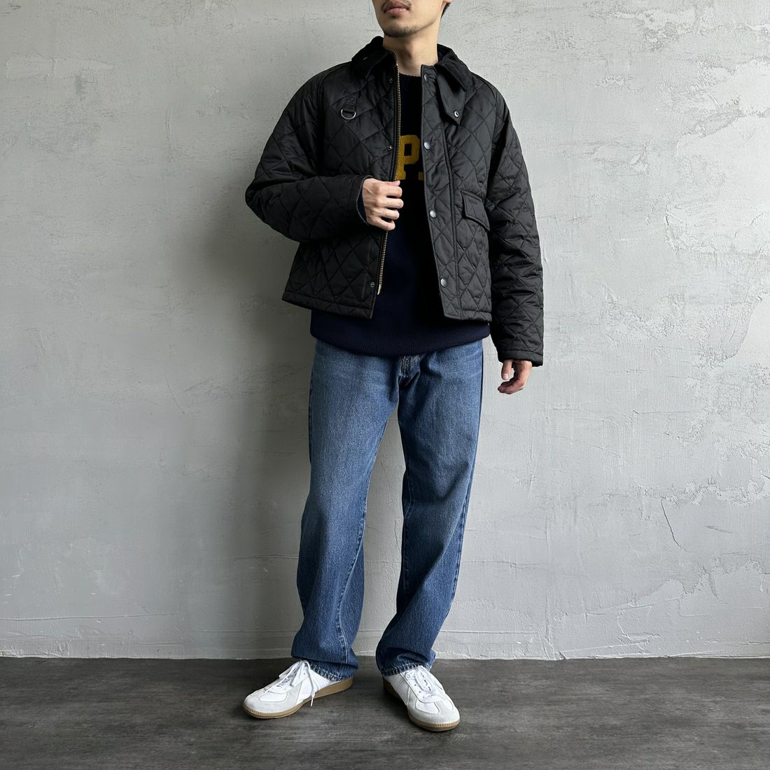 Barbour [バブアー] スペイキルティングジャケット [MQU1802] BK91 &&モデル身長：168cm 着用サイズ：40&