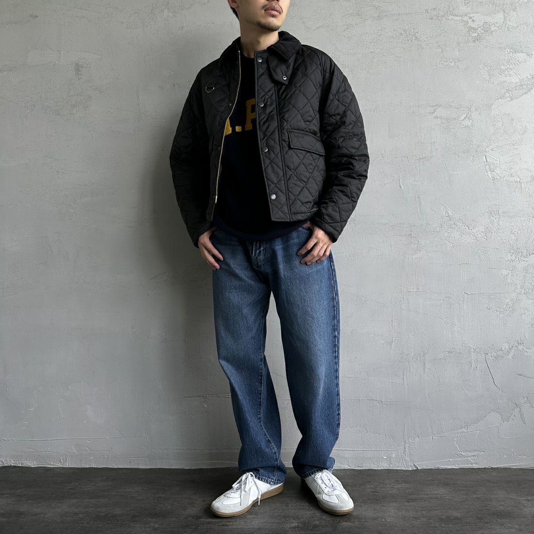 Barbour [バブアー] スペイキルティングジャケット [MQU1802] BK91 &&モデル身長：168cm 着用サイズ：40&