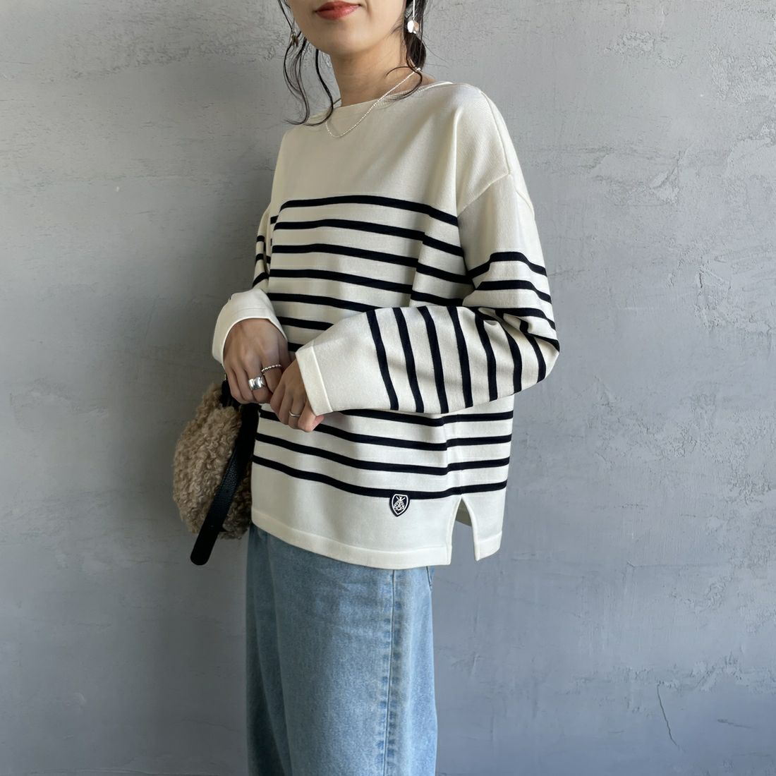 ECRU/NAVY&&モデル身長：160cm 着用サイズ：1&&