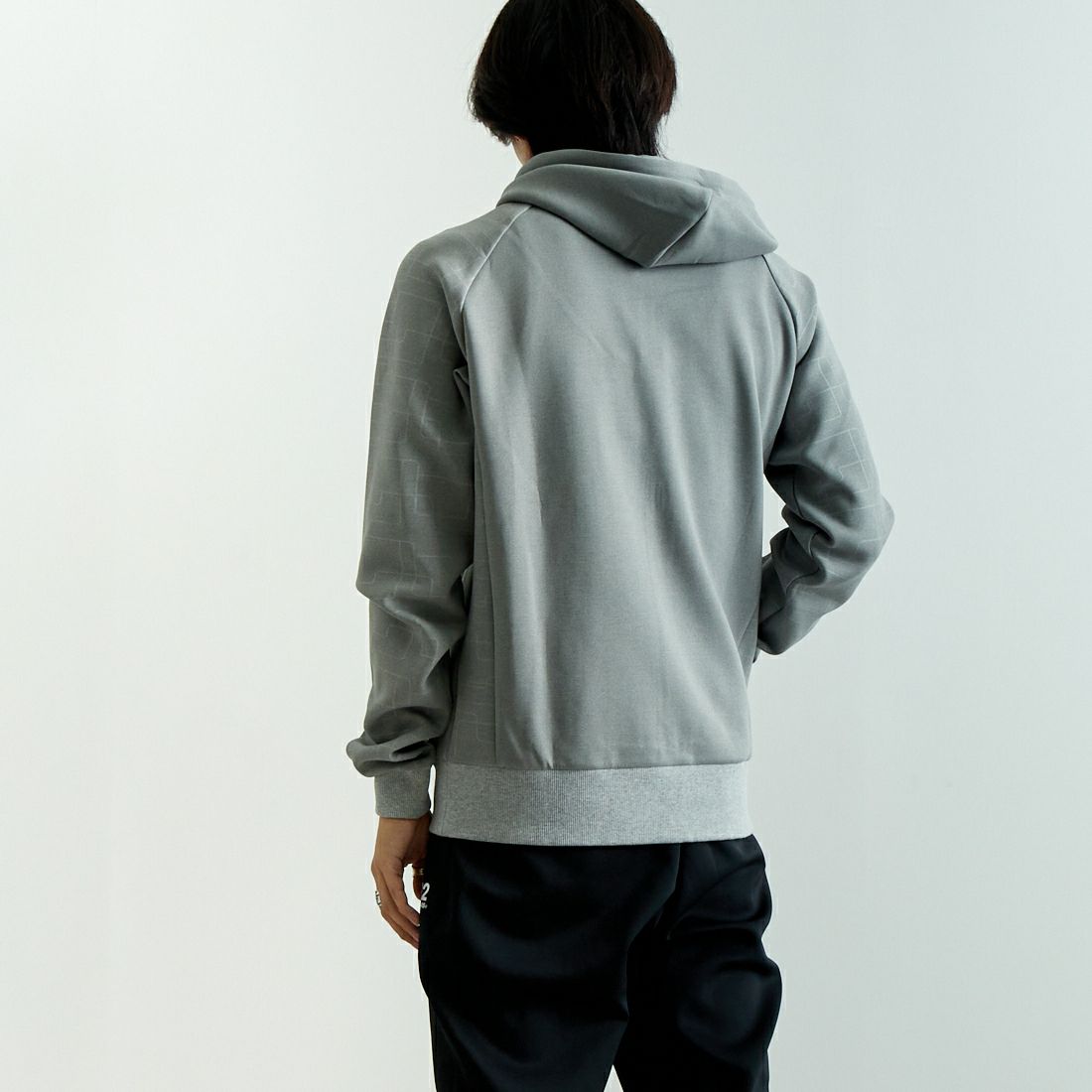 SY32 [エスワイサーティトゥ] ダブルニット ジップフーディー [14501] GRAY &&モデル身長：179cm 着用サイズ：L&&