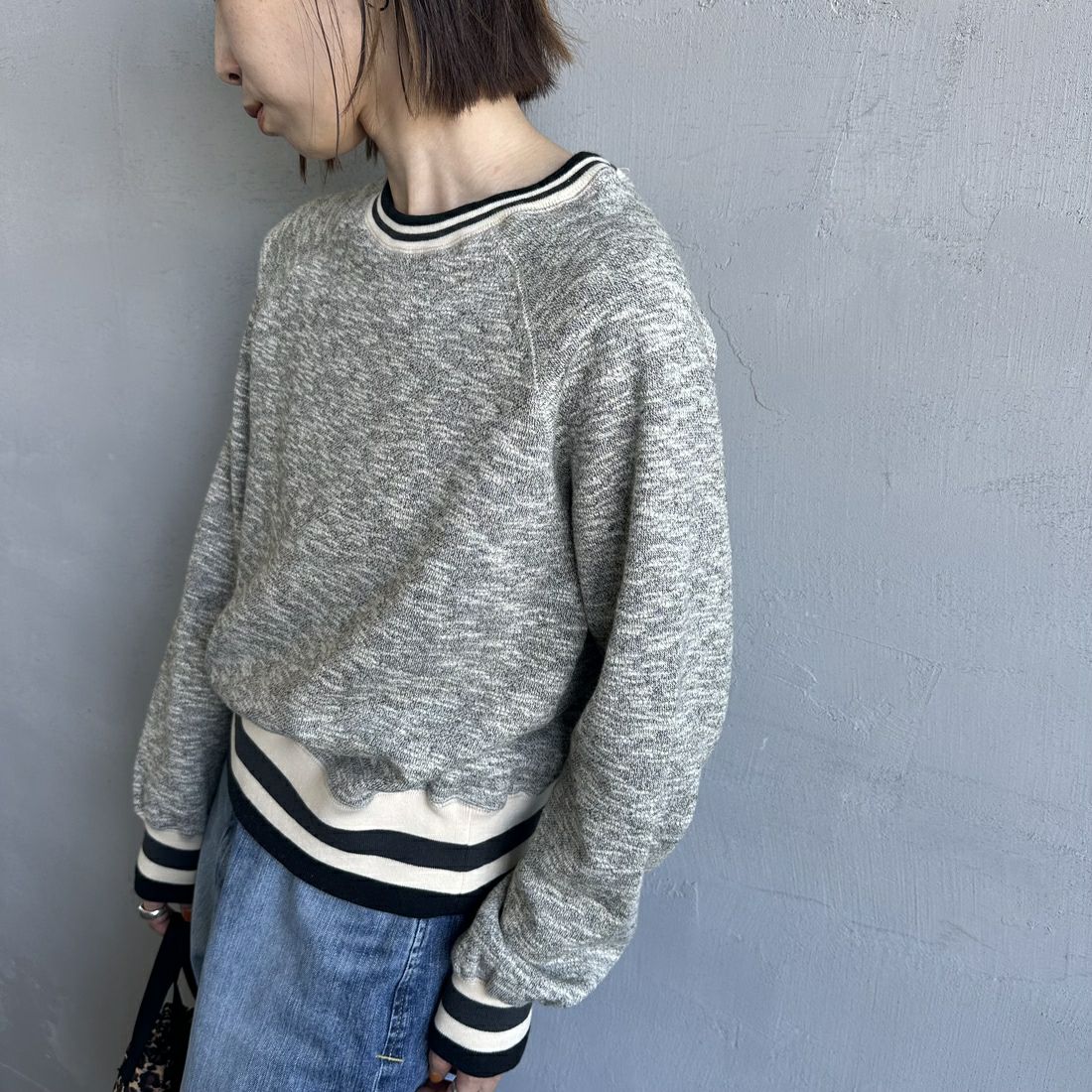 Health knit [ヘルスニット] ラインリブ クルーネックスウェット [HR24F-L005]