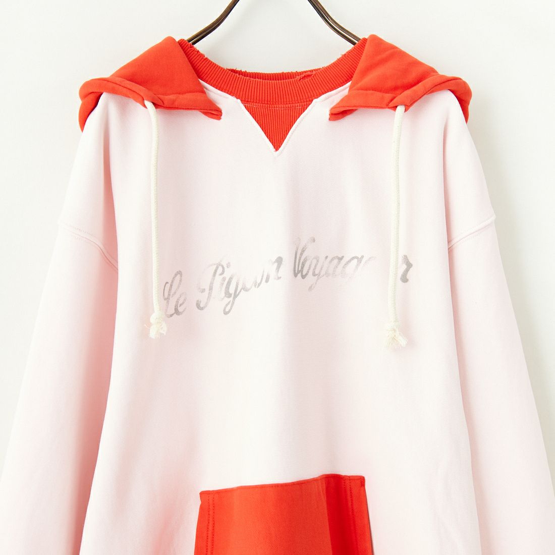 Le Pigeon Voyageur [ル ピジョン ヴォワイヤジュール] ツートーンフーディ [PGD3-12M022] PINK/RED