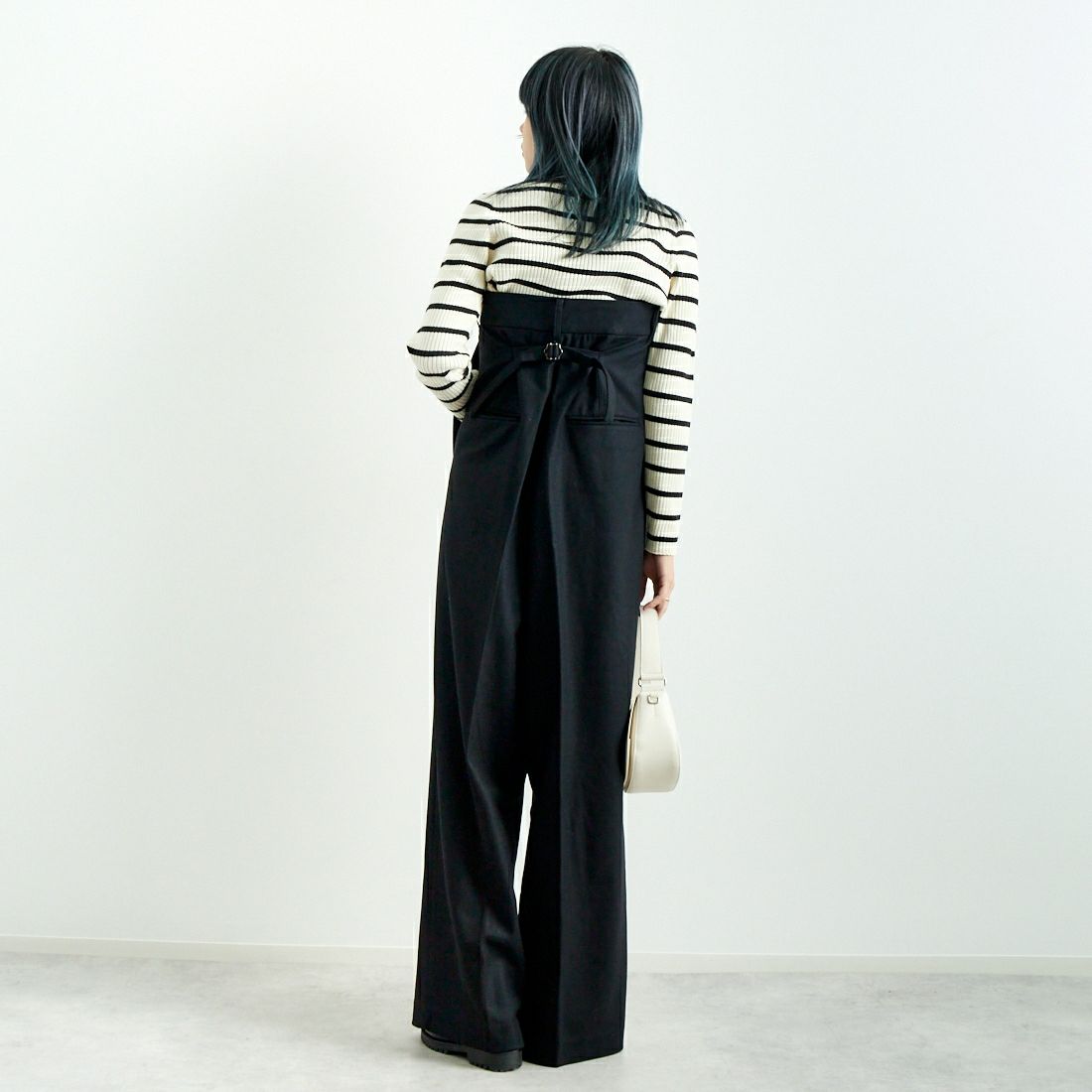 RhodolirioN [ロドリリオン] チューブトップジャンプスーツ フランネル [PS1029] BLACK &&モデル身長：167cm 着用サイズ：0&&