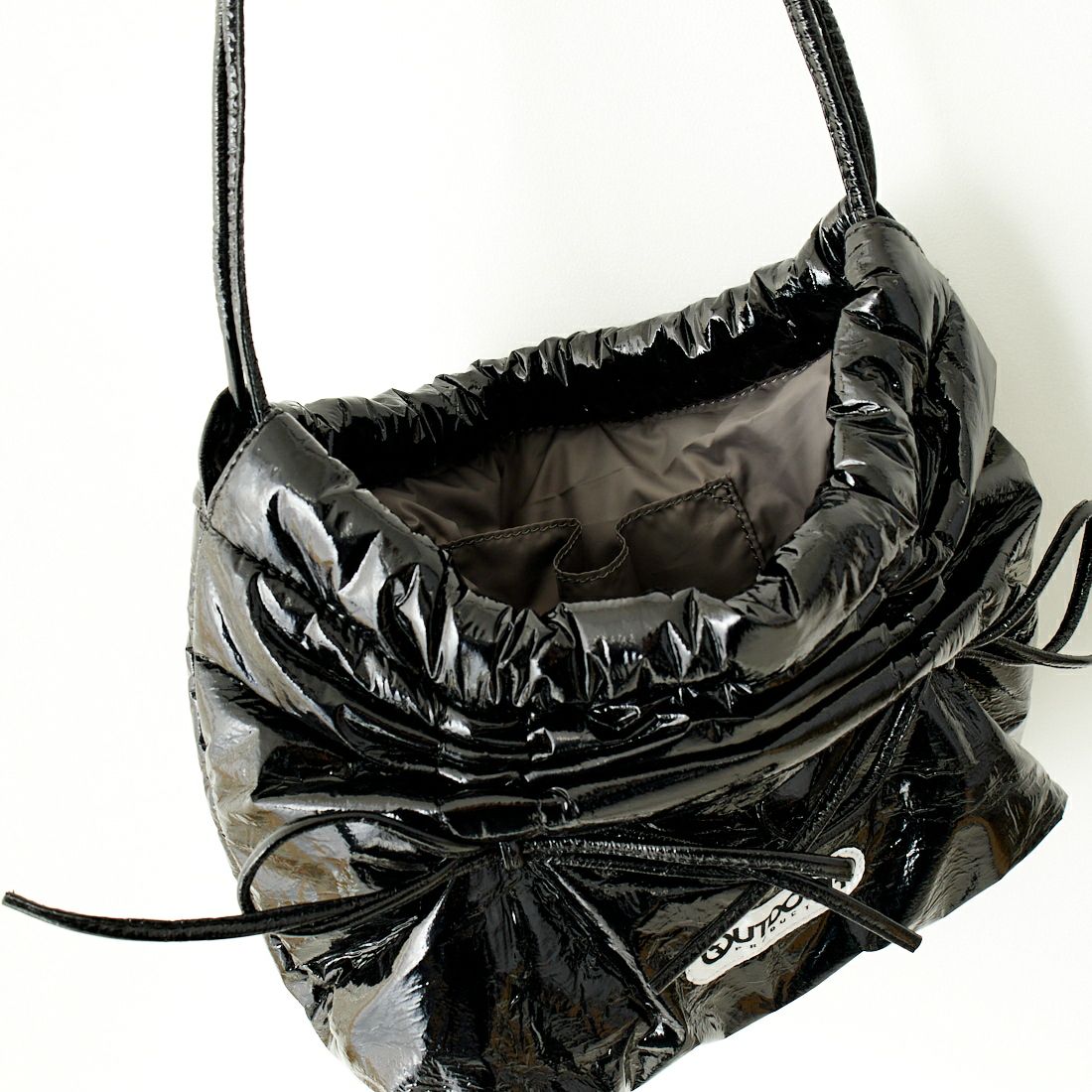 OUTDOOR PRODUCTS [アウトドアプロダクツ] エナメルリボン ドローストリングバッグ [BR-OUT-24AW011] BLACK